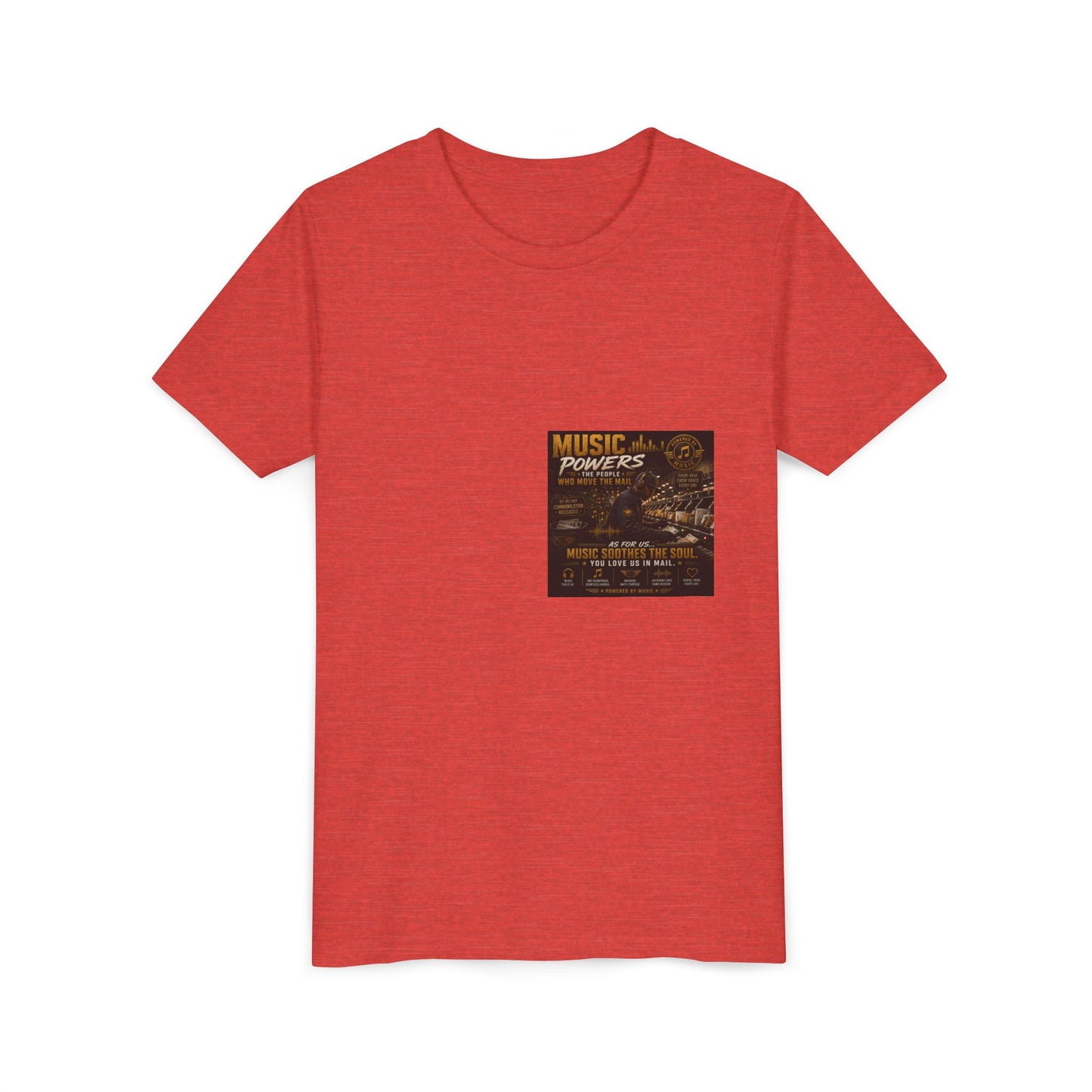 Postal Music — Music Powers the People — Youth T-Shirt