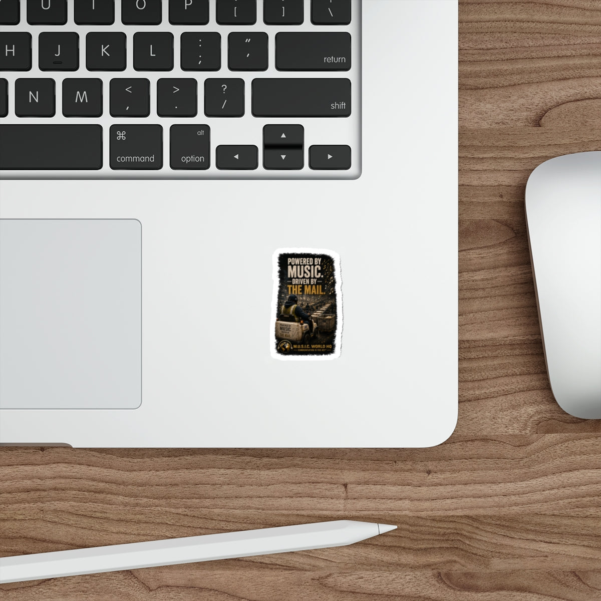 Postal Music - Powered by Music Die-Cut Sticker