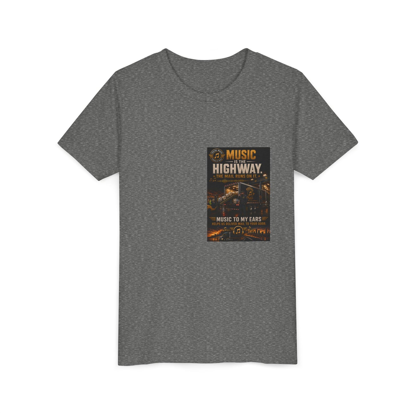 Postal Music — Music Is the Highway — Youth T-Shirt