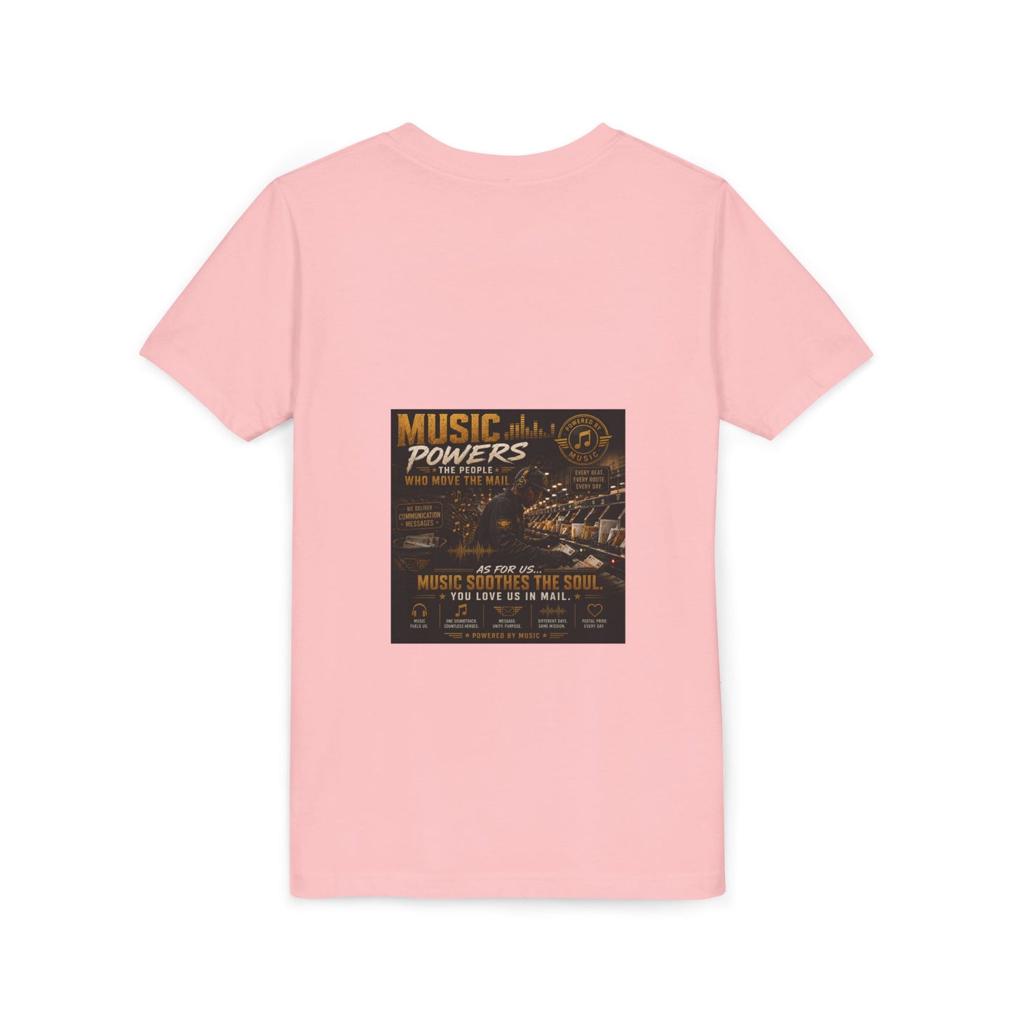 Postal Music — Music Powers the People — Youth T-Shirt