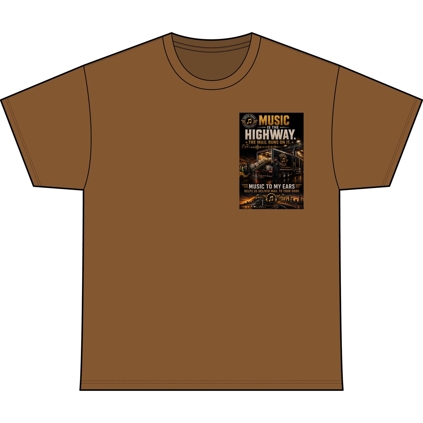 Postal Music — Music Is the Highway — Heavyweight T-Shirt