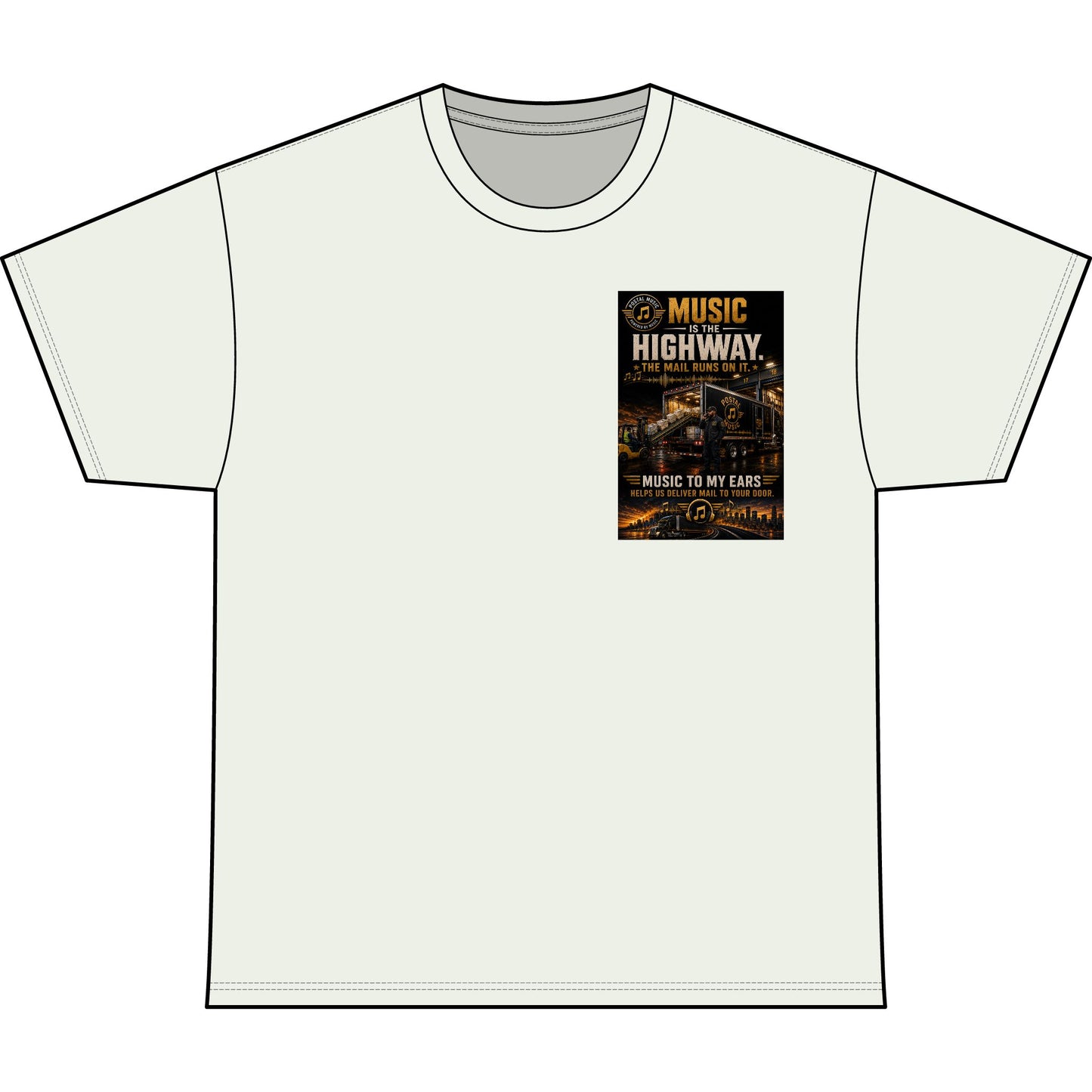 Postal Music — Music Is the Highway — Heavyweight T-Shirt