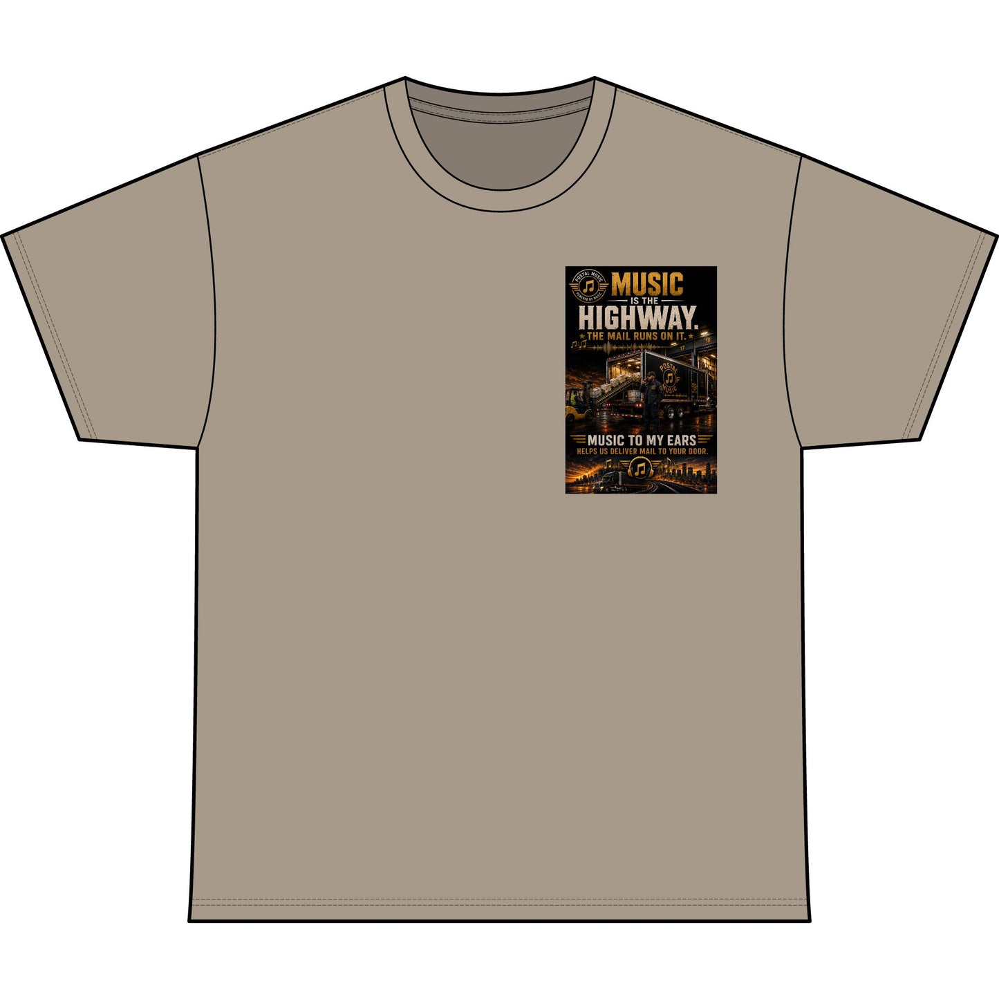 Postal Music — Music Is the Highway — Heavyweight T-Shirt