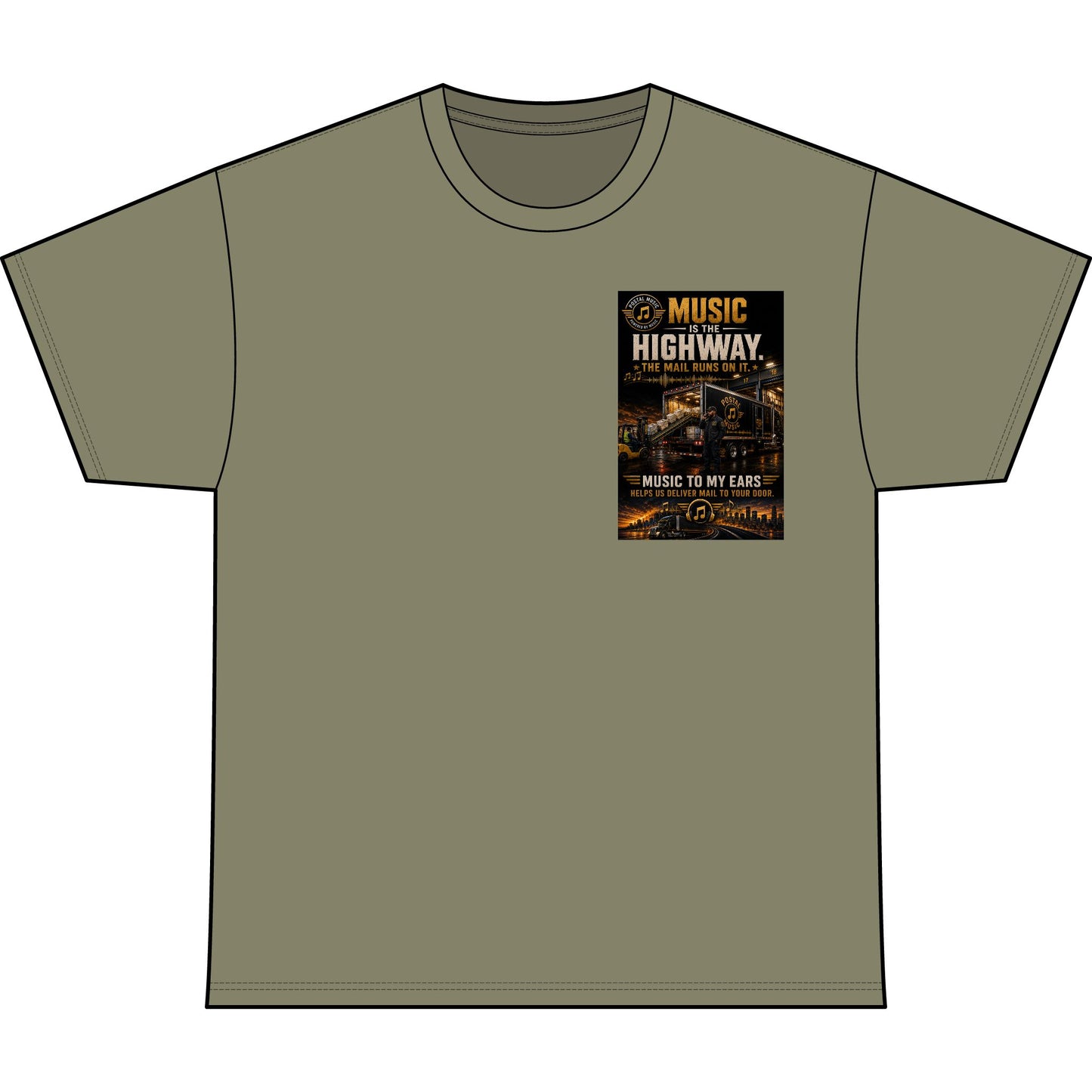 Postal Music — Music Is the Highway — Heavyweight T-Shirt