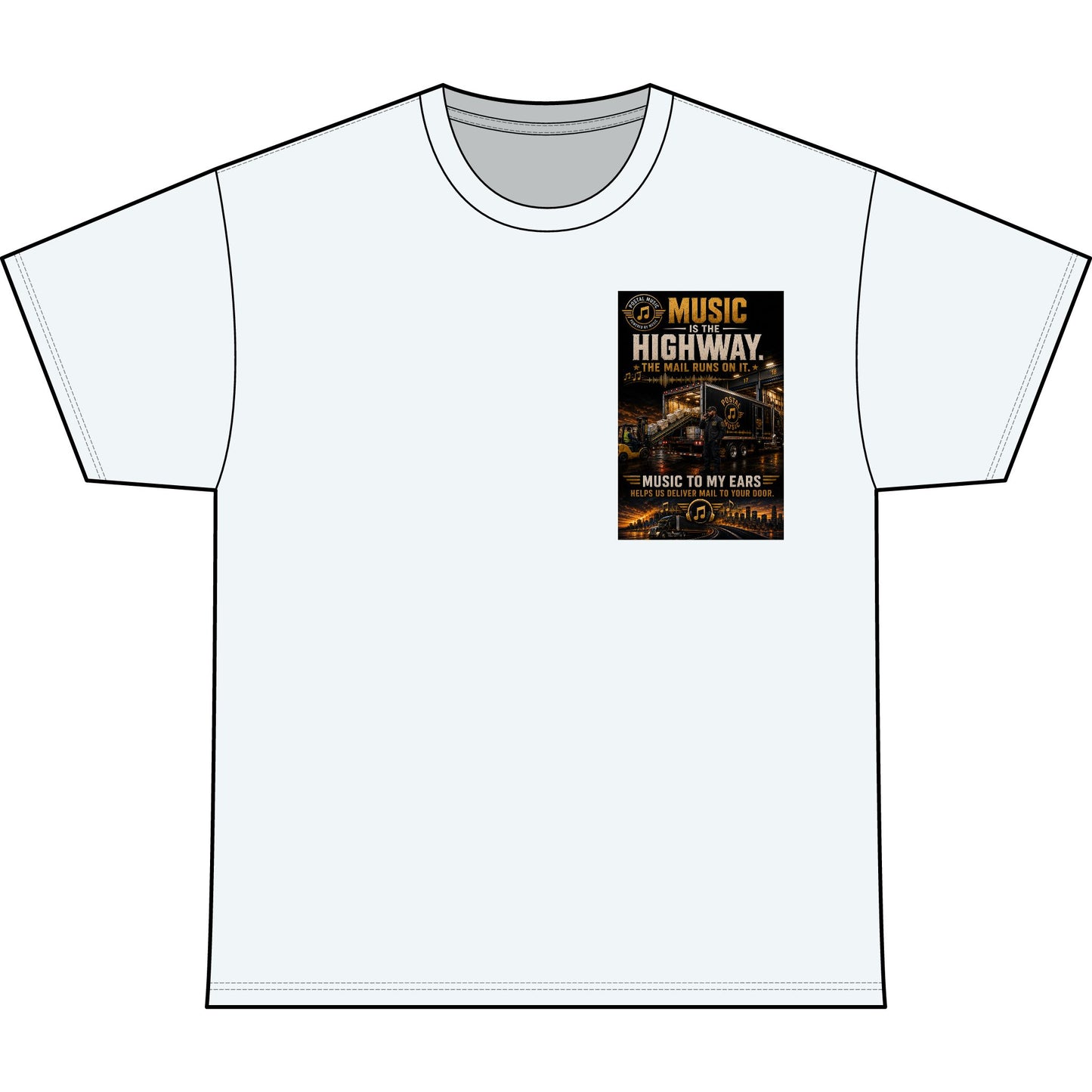 Postal Music — Music Is the Highway — Heavyweight T-Shirt