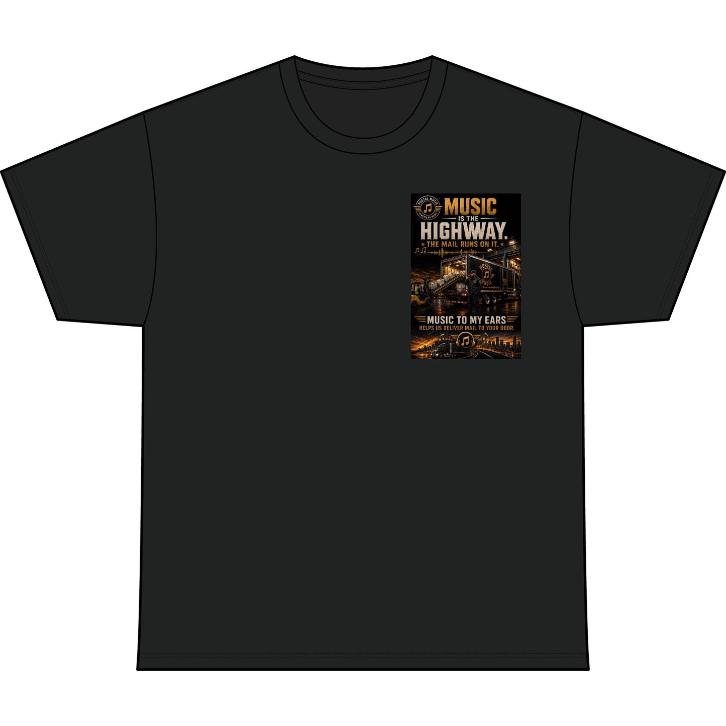 Postal Music — Music Is the Highway — Heavyweight T-Shirt