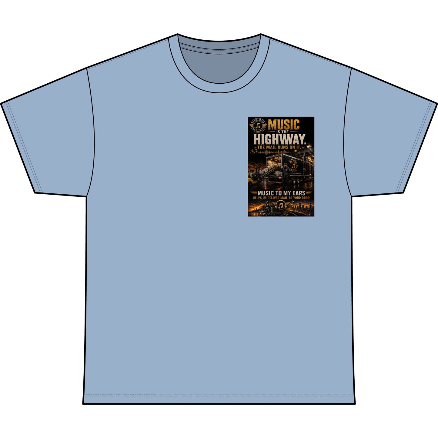 Postal Music — Music Is the Highway — Heavyweight T-Shirt