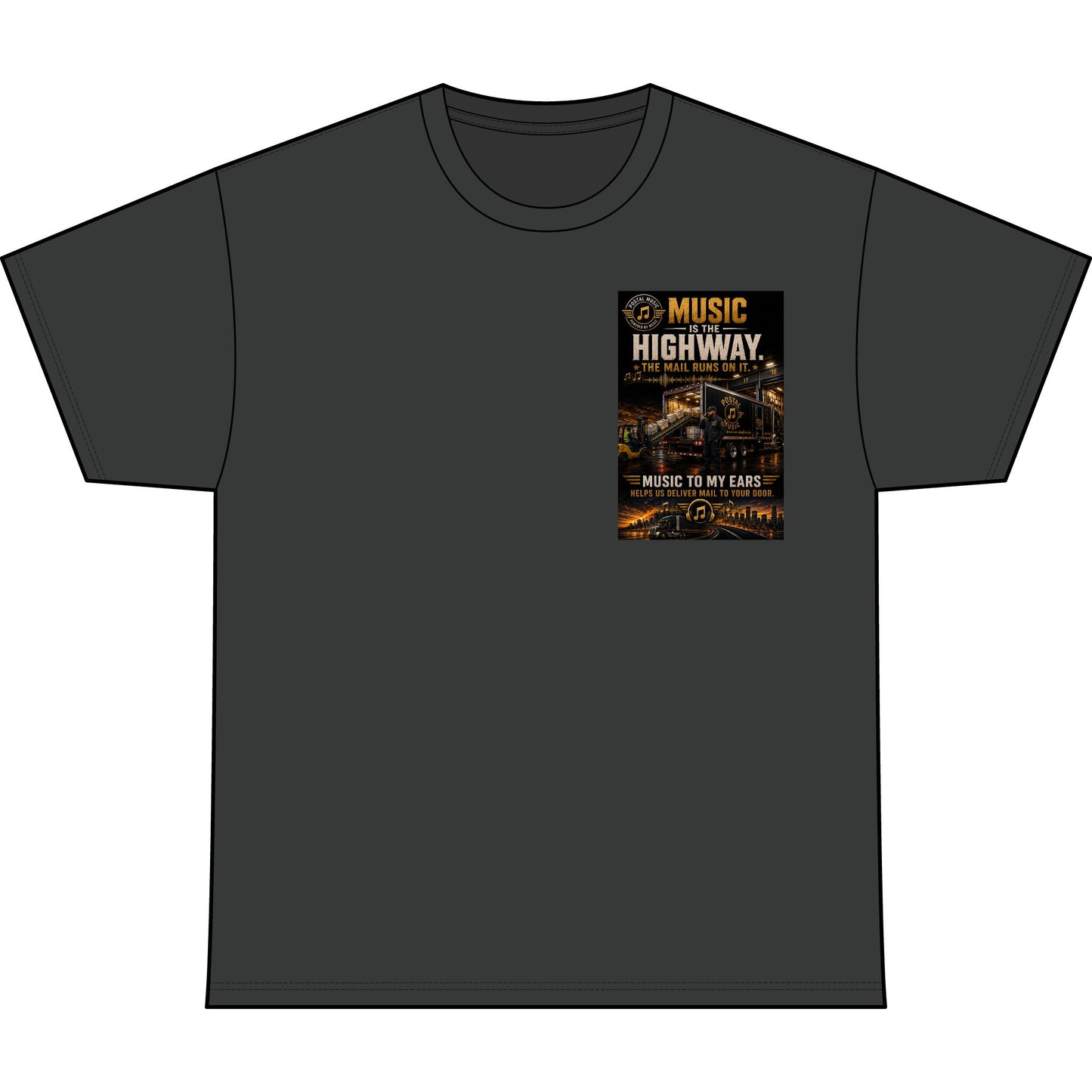 Postal Music — Music Is the Highway — Heavyweight T-Shirt