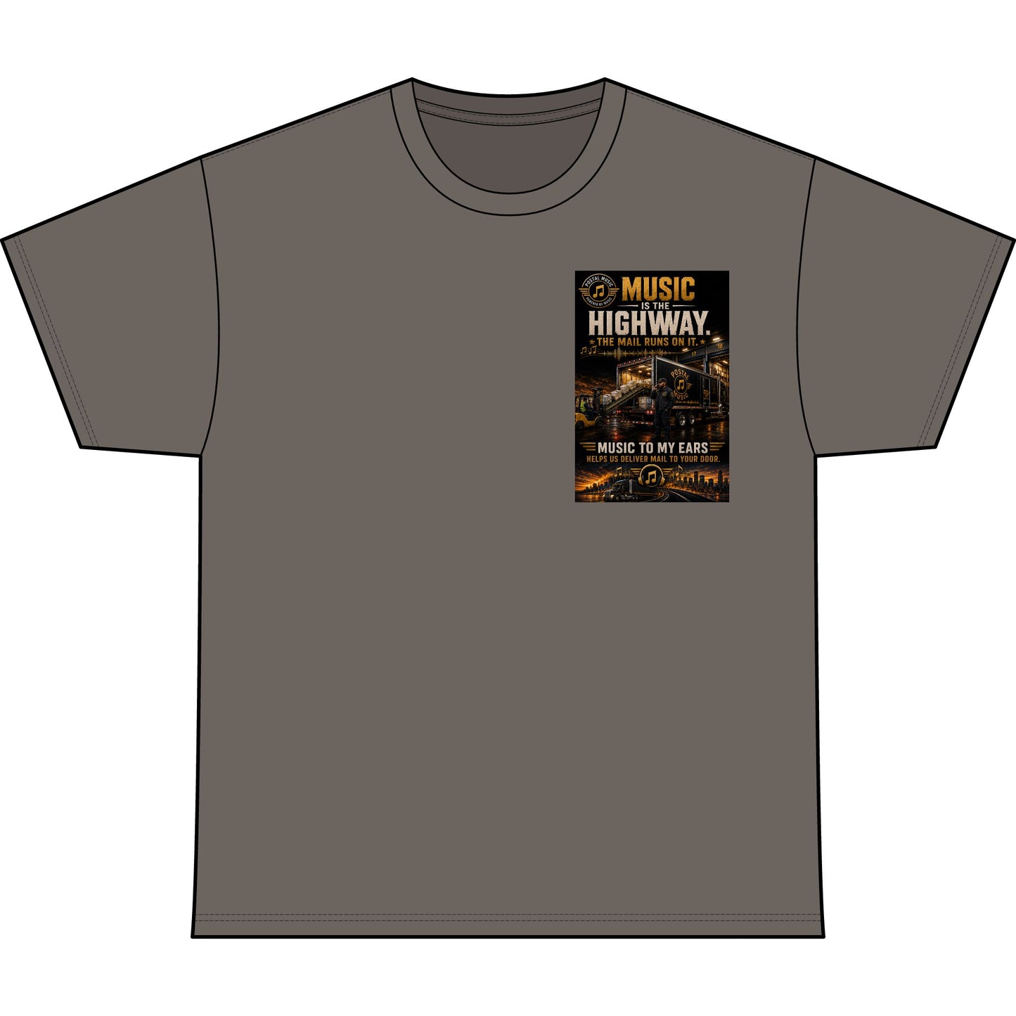 Postal Music — Music Is the Highway — Heavyweight T-Shirt