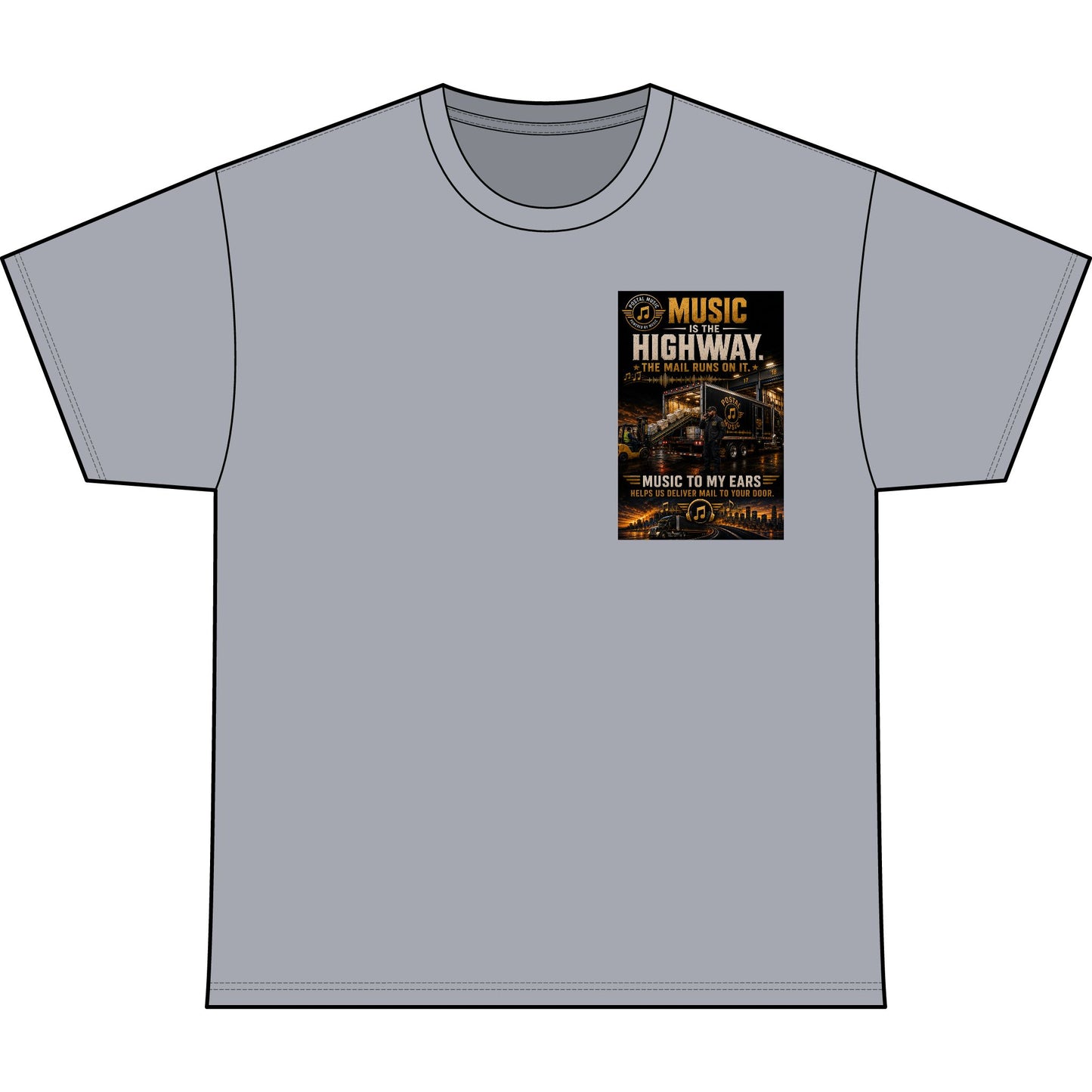 Postal Music — Music Is the Highway — Heavyweight T-Shirt