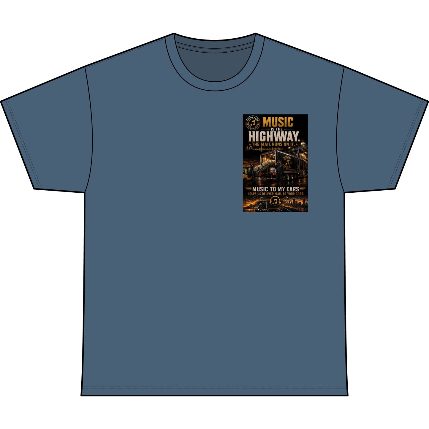 Postal Music — Music Is the Highway — Heavyweight T-Shirt