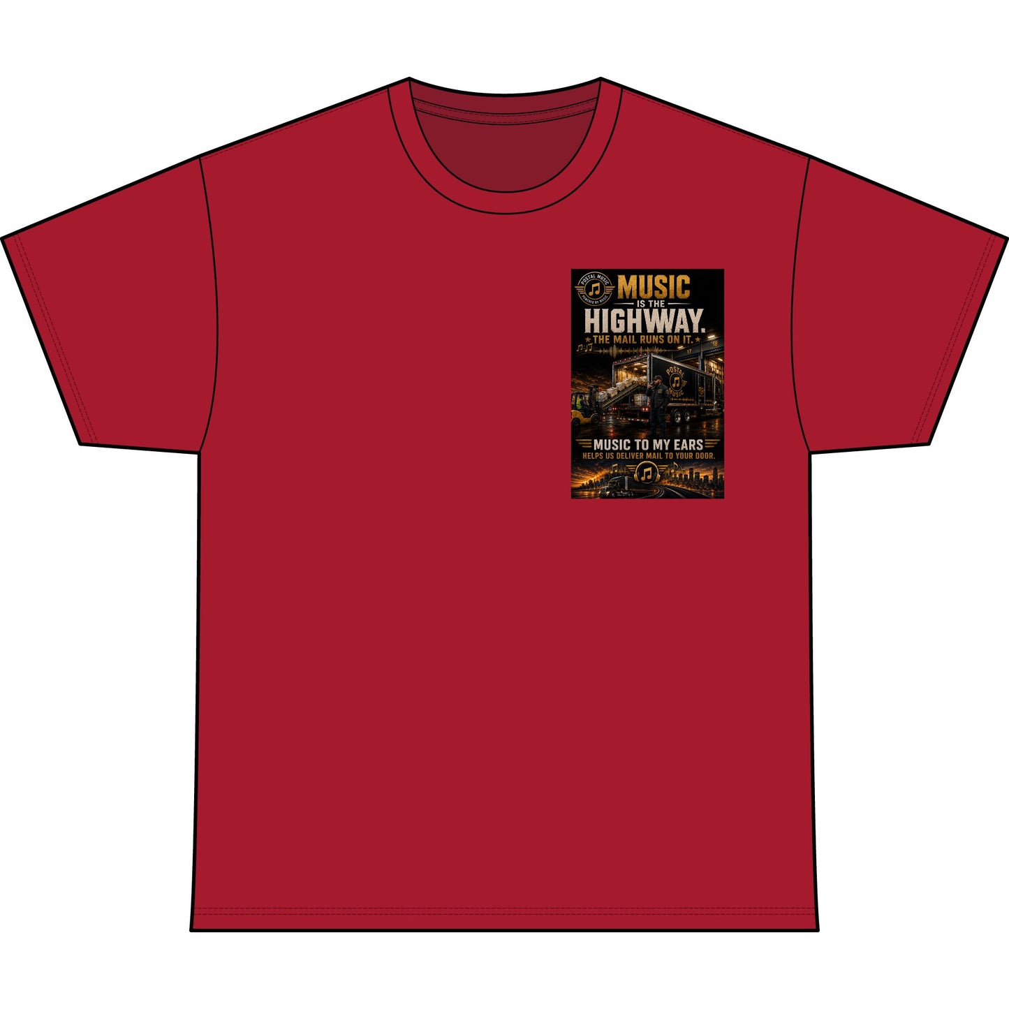 Postal Music — Music Is the Highway — Heavyweight T-Shirt