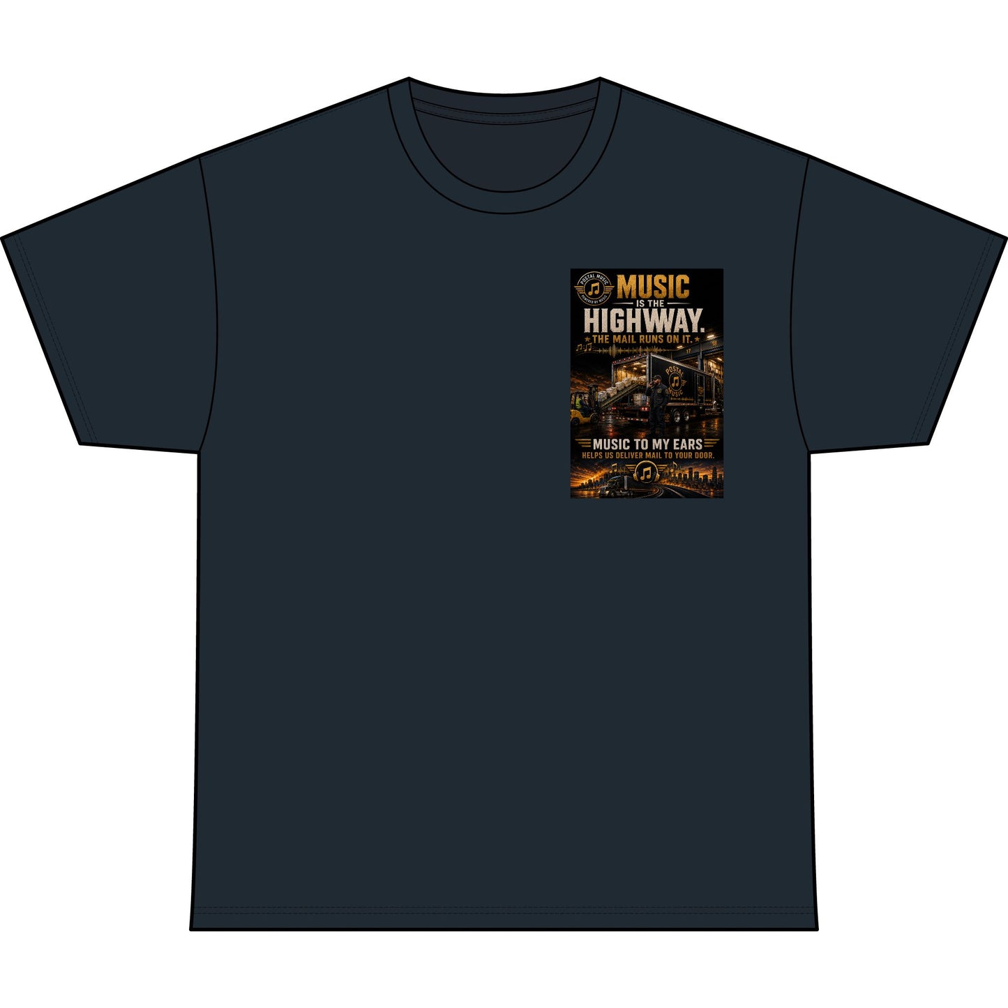 Postal Music — Music Is the Highway — Heavyweight T-Shirt
