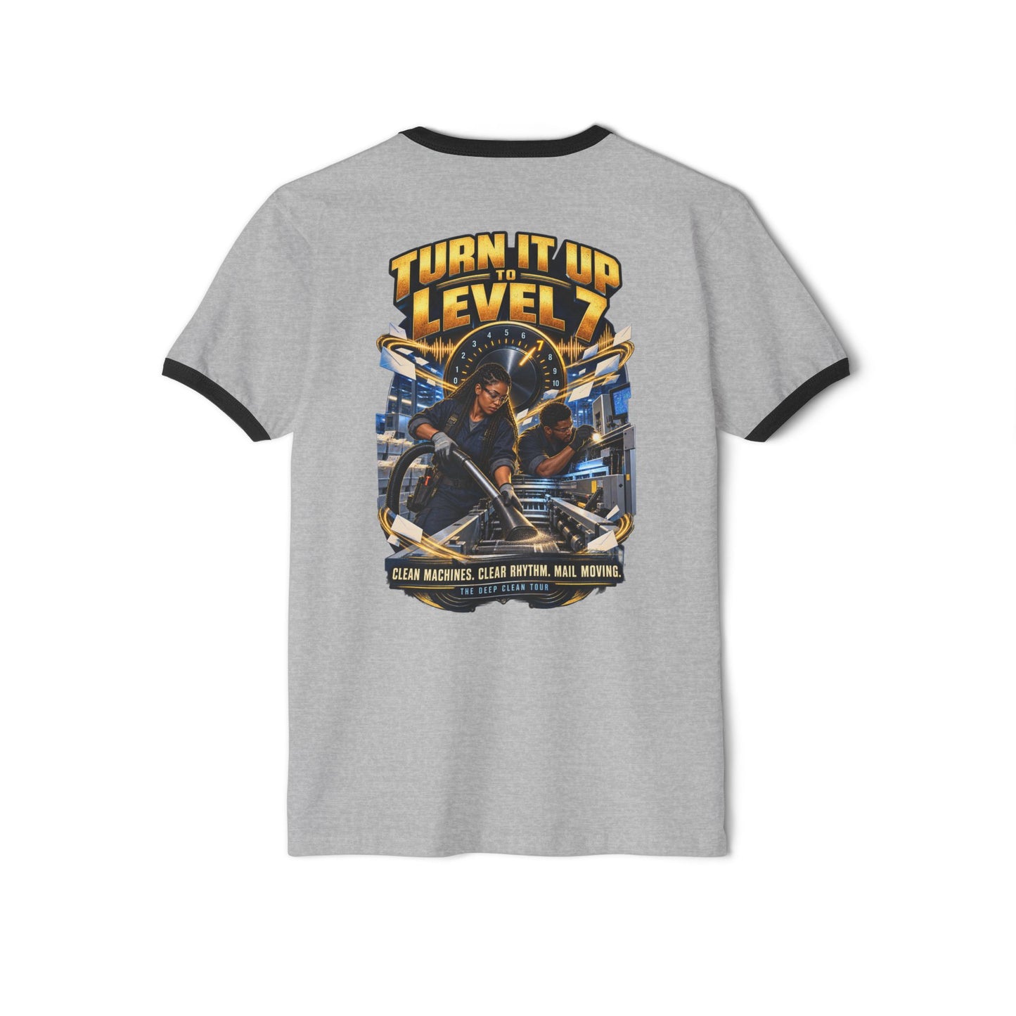 Postal Music - Turn It Up to Level 7 - Ringer T-Shirt