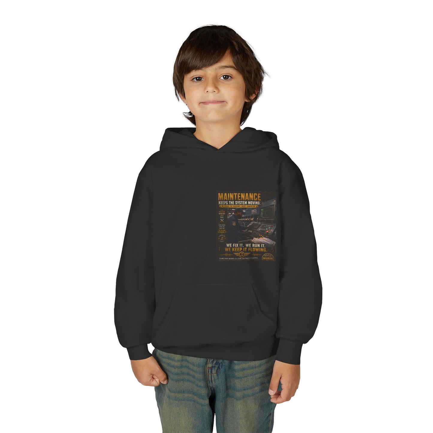Postal Music — Maintenance Keeps the System Moving — Youth Hoodie
