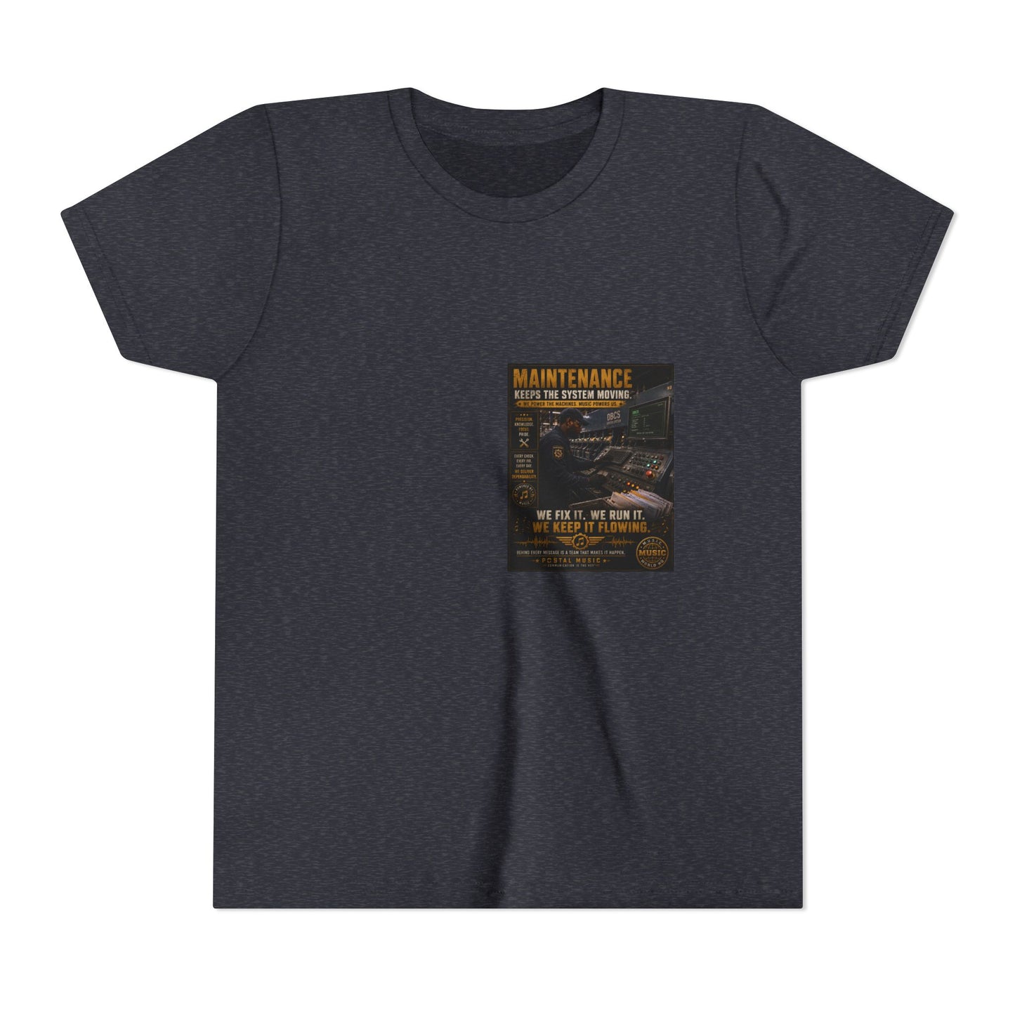 Postal Music — Maintenance Keeps the System Moving — Youth T-Shirt