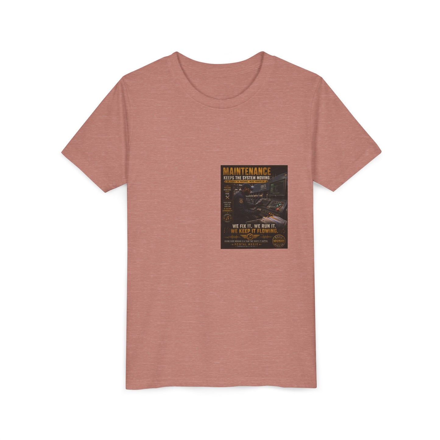 Postal Music — Maintenance Keeps the System Moving — Youth T-Shirt