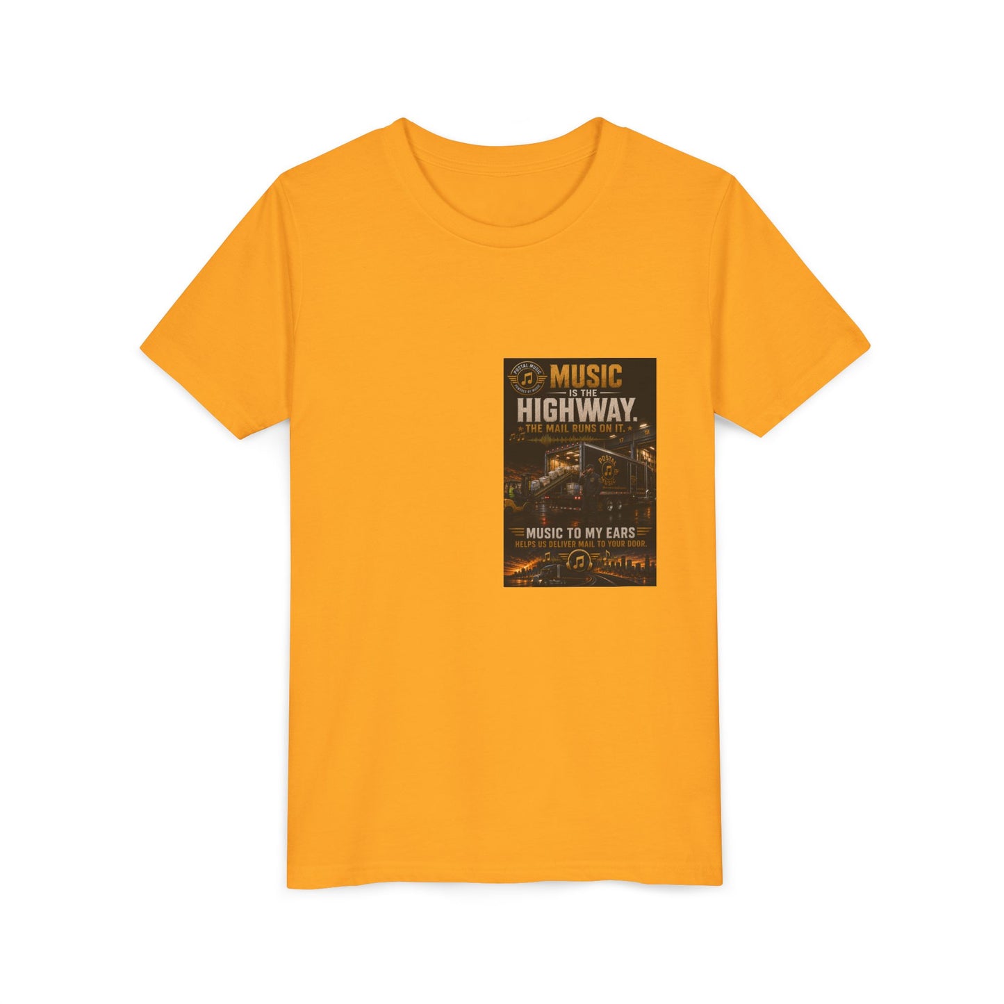 Postal Music — Music Is the Highway — Youth T-Shirt
