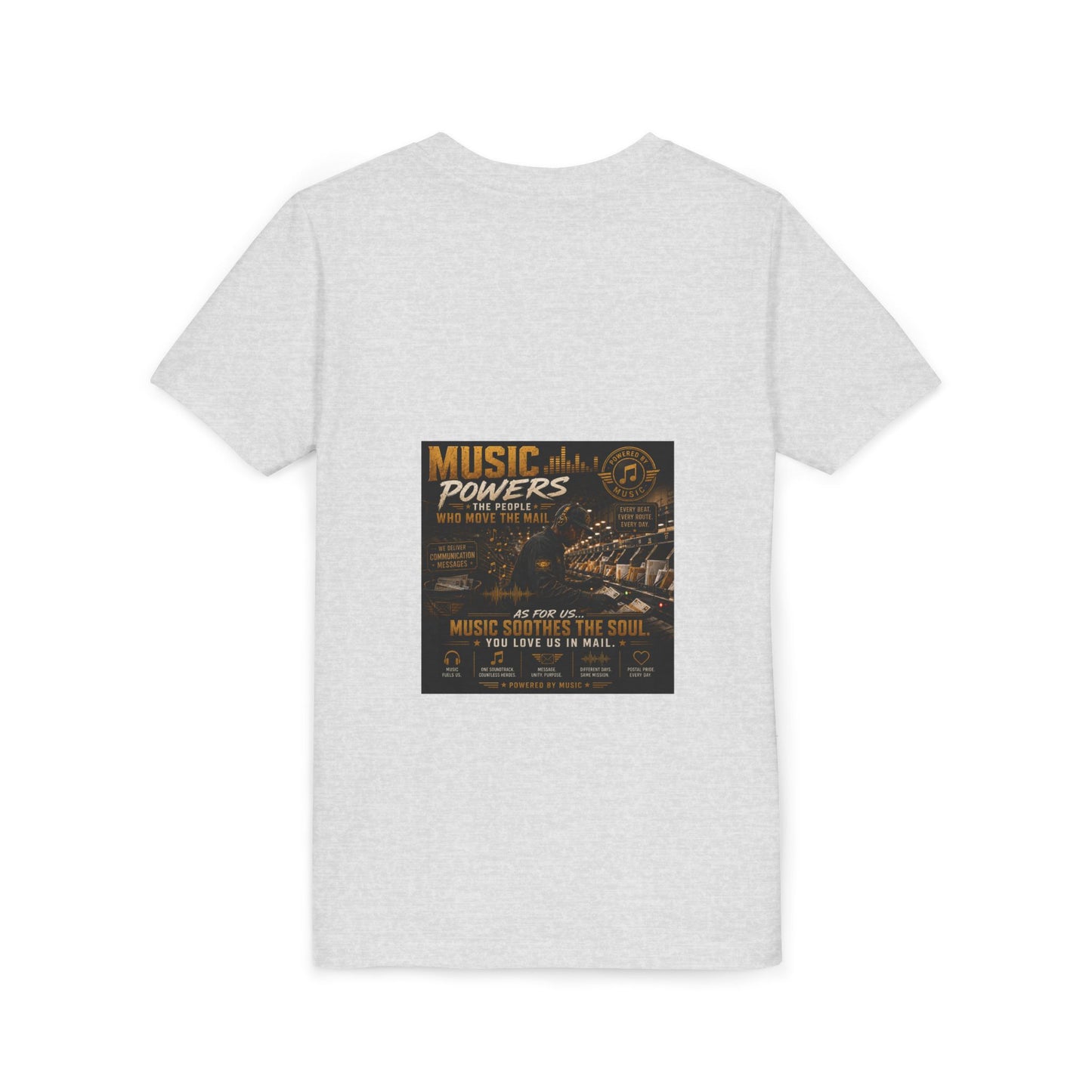 Postal Music — Music Powers the People — Youth T-Shirt