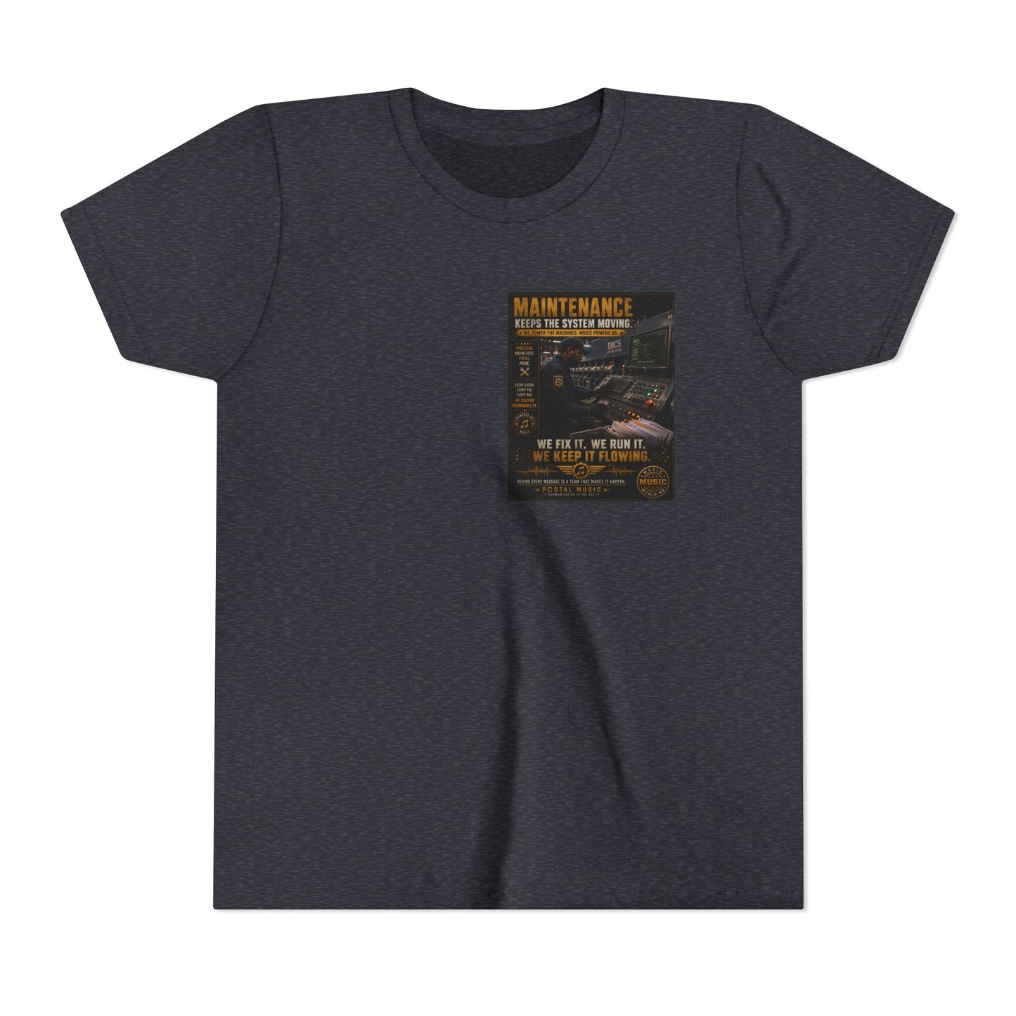 Postal Music — Maintenance Keeps the System Moving — Youth T-Shirt