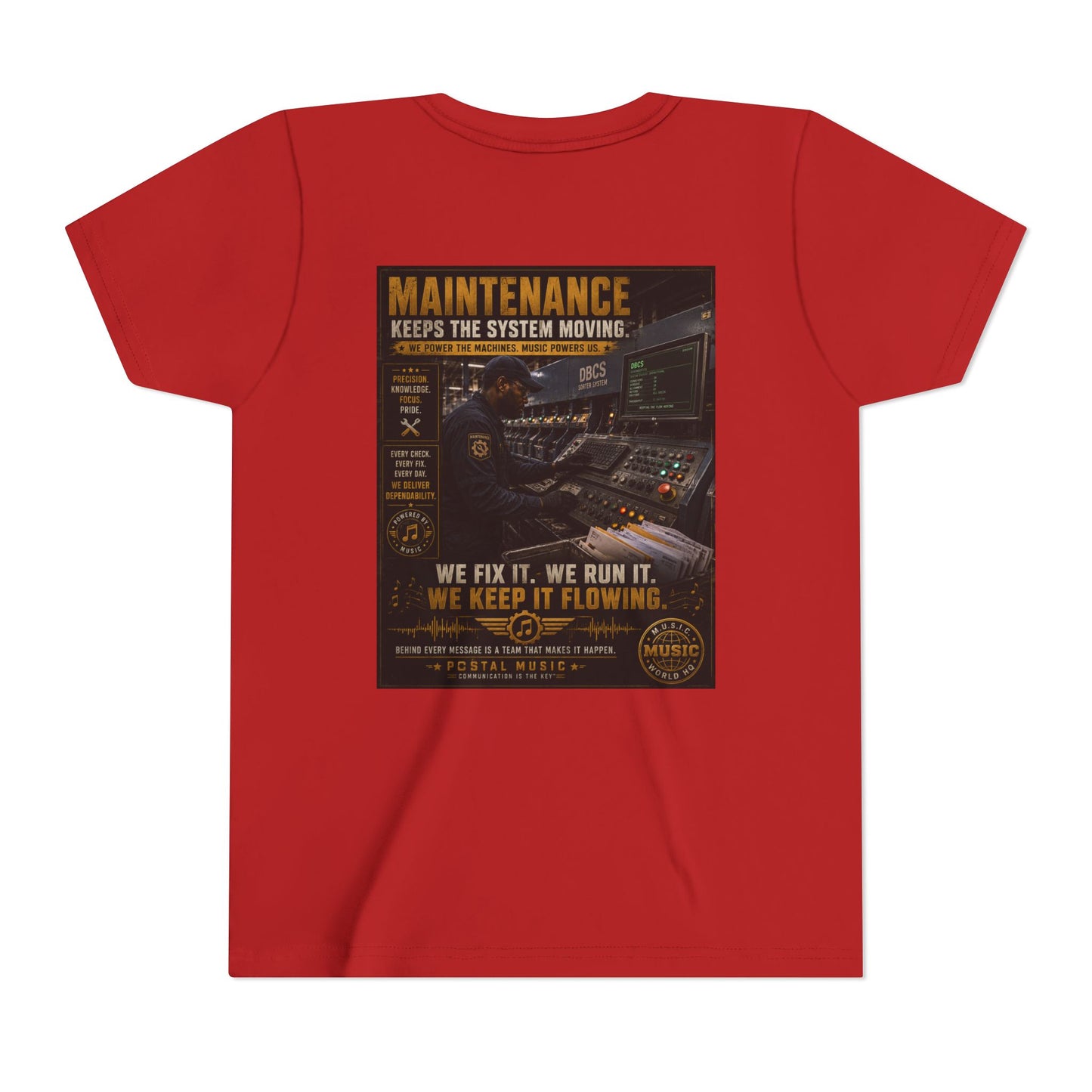Postal Music — Maintenance Keeps the System Moving — Youth T-Shirt
