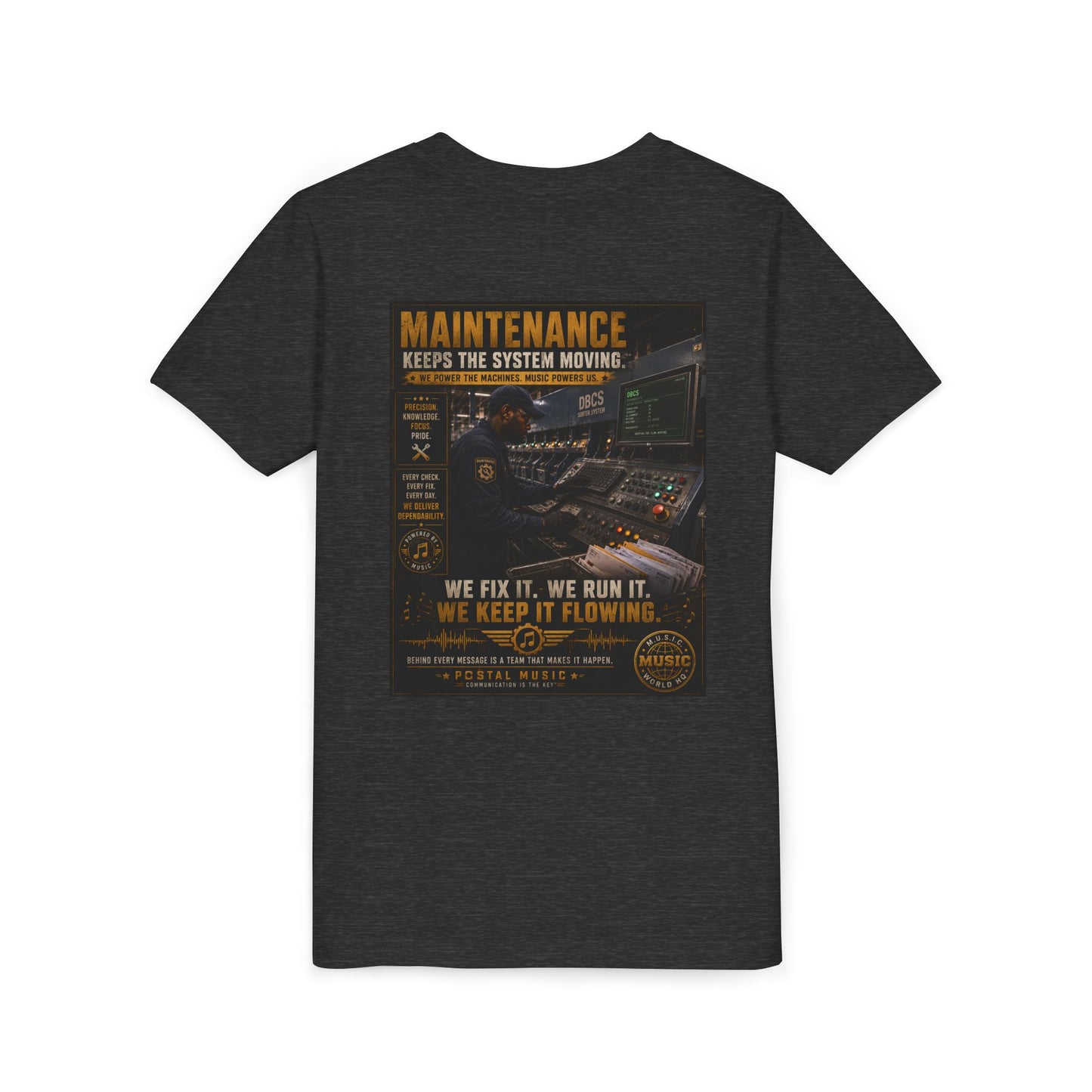 Postal Music — Maintenance Keeps the System Moving — Youth T-Shirt