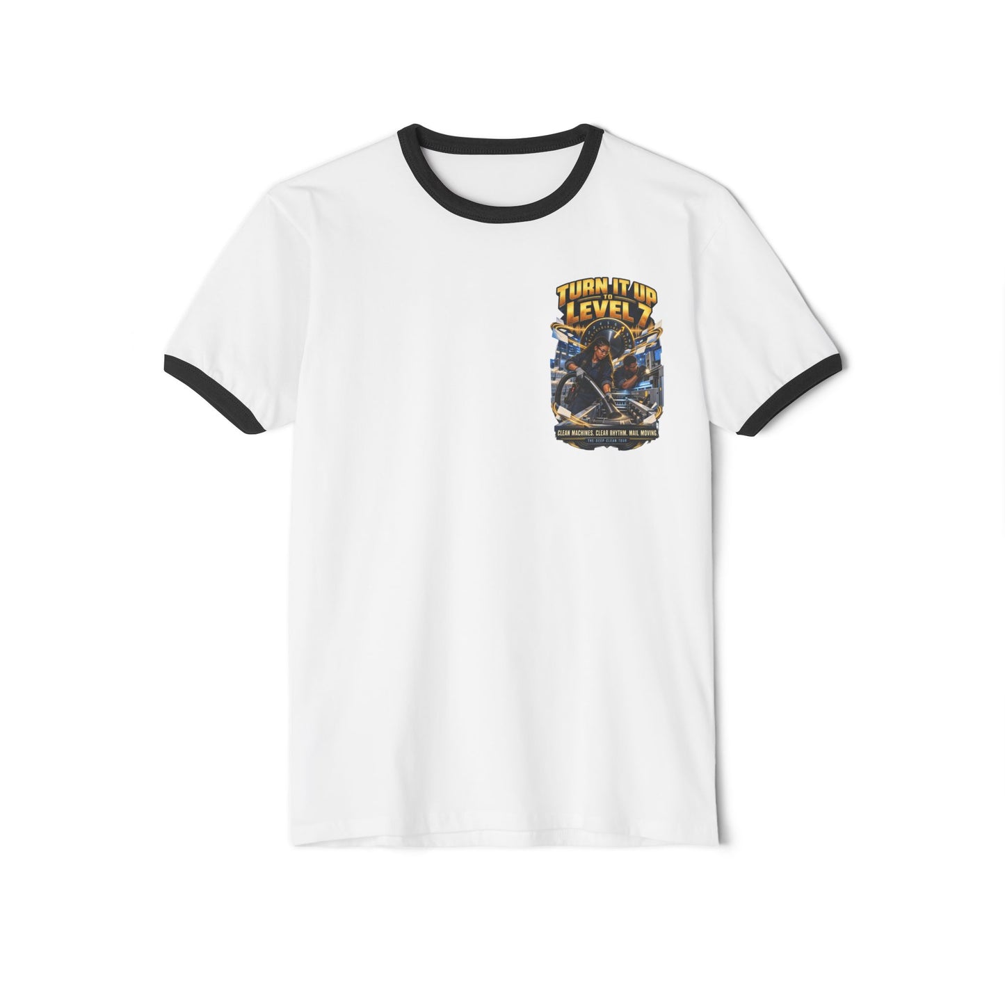 Postal Music - Turn It Up to Level 7 - Ringer T-Shirt
