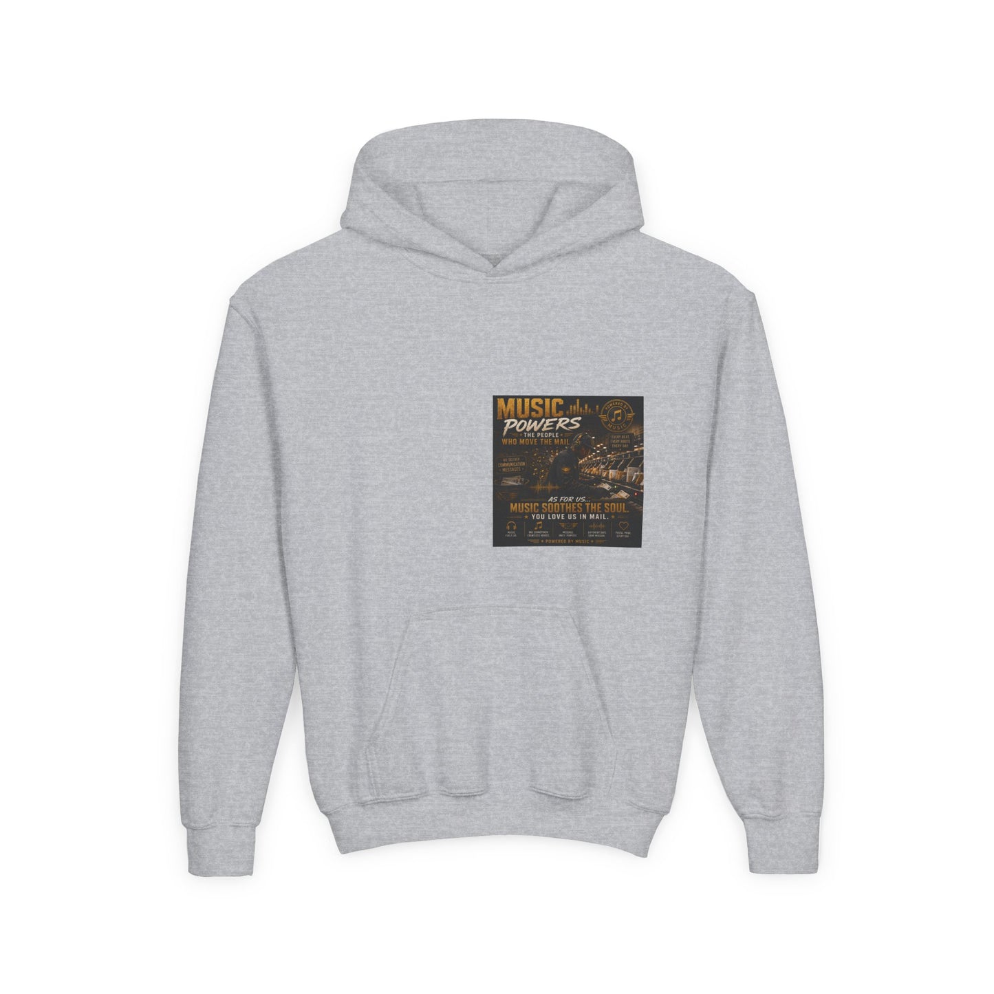 Postal Music — Music Powers the People — Youth Hoodie