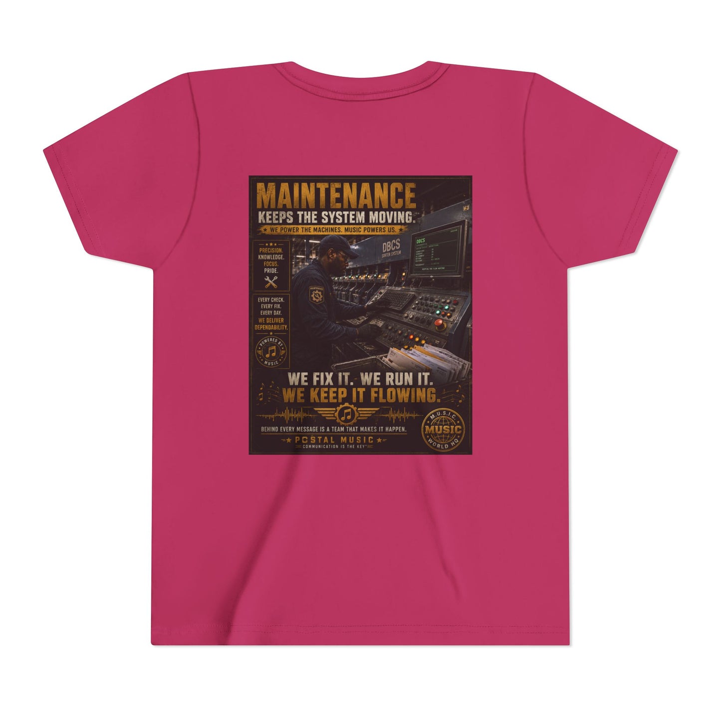 Postal Music — Maintenance Keeps the System Moving — Youth T-Shirt