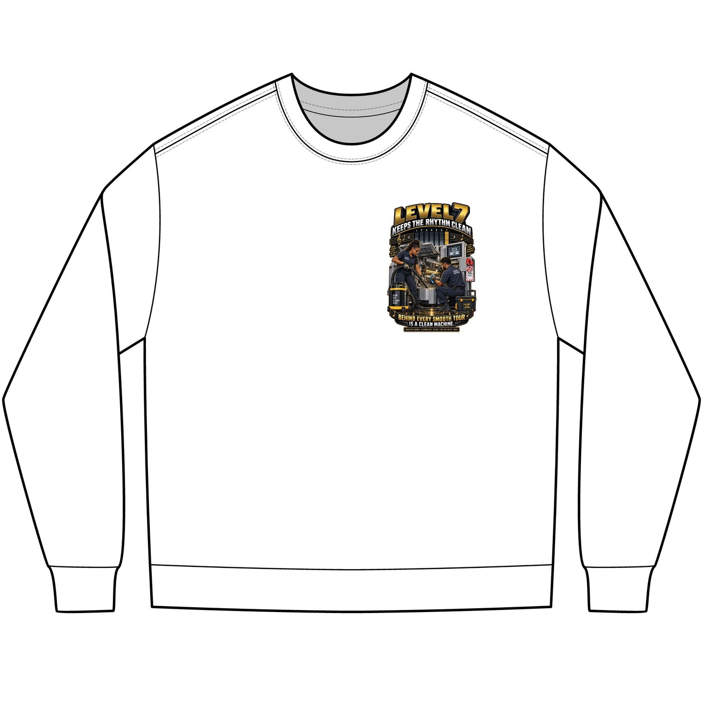 Postal Music - Level 7 Keeps the Rhythm Clean - Heavyweight Long-Sleeve Tee