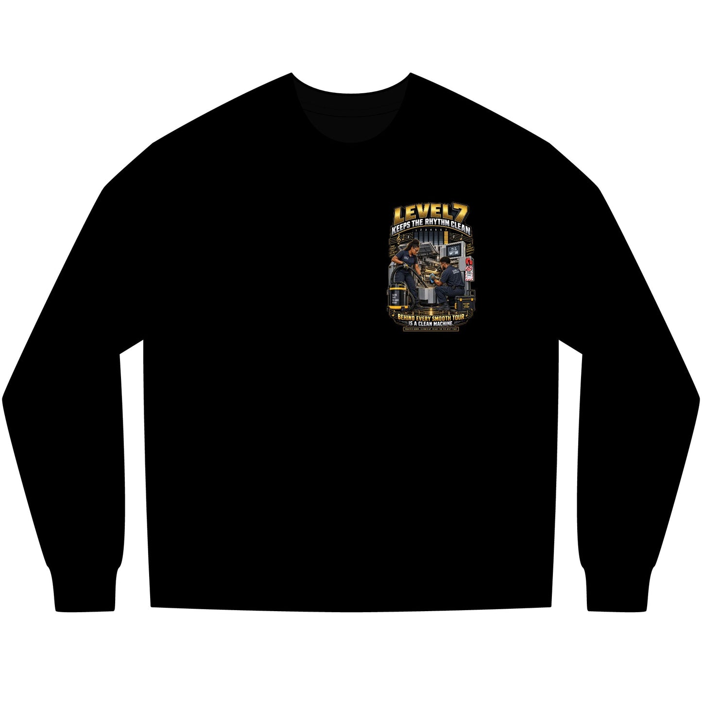 Postal Music - Level 7 Keeps the Rhythm Clean - Heavyweight Long-Sleeve Tee