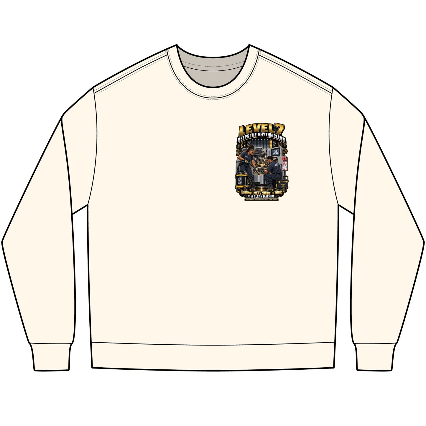 Postal Music - Level 7 Keeps the Rhythm Clean - Heavyweight Long-Sleeve Tee
