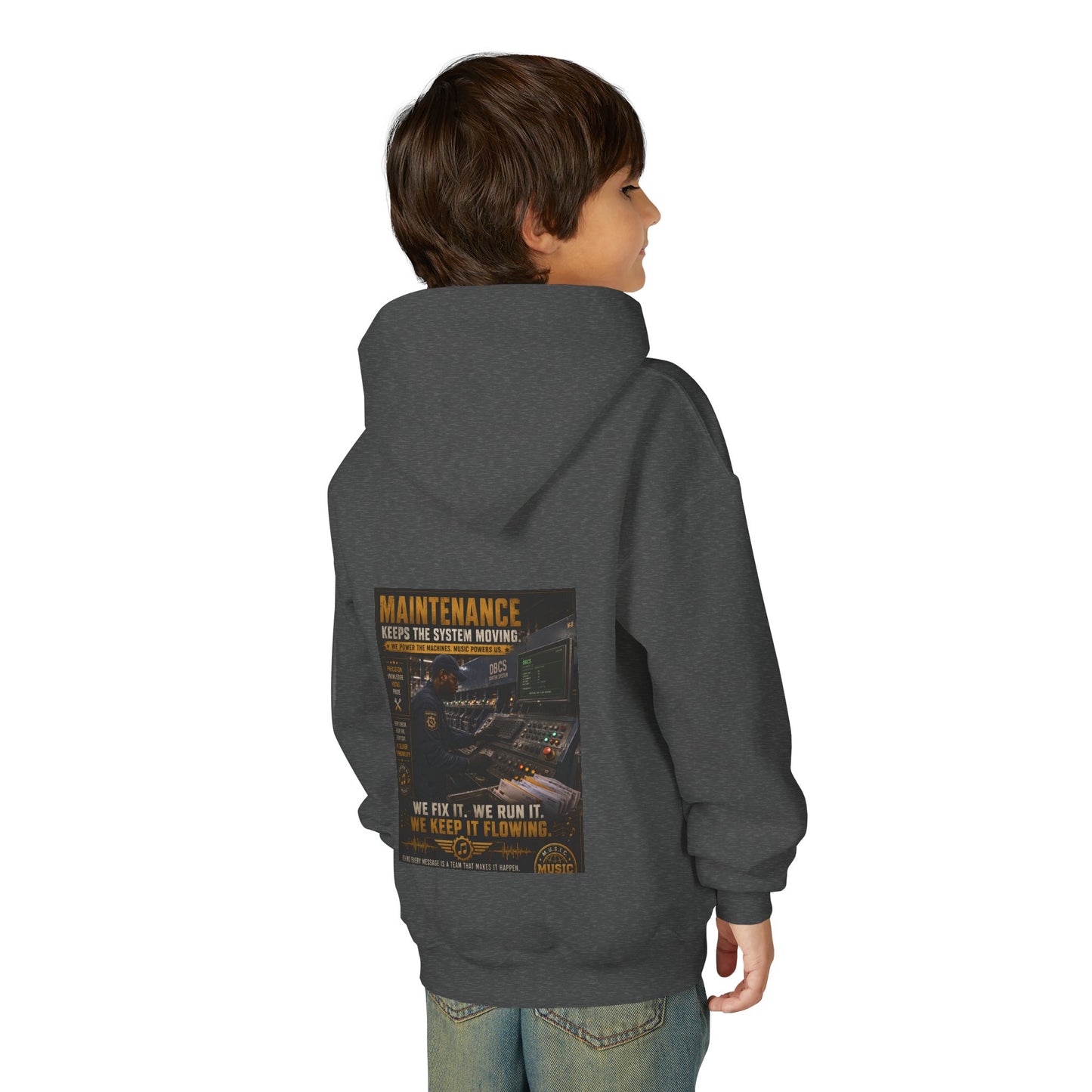 Postal Music — Maintenance Keeps the System Moving — Youth Hoodie