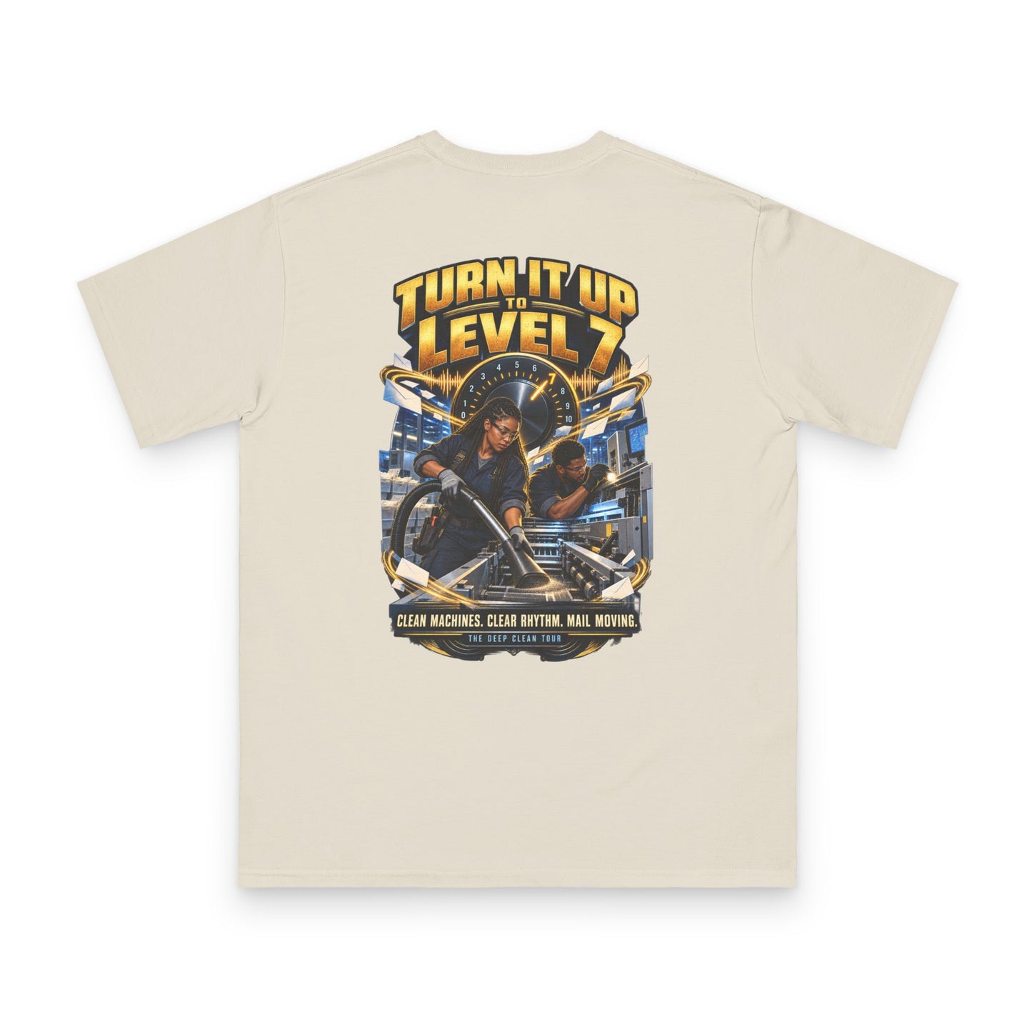 Postal Music - Turn It Up to Level 7 - Organic Cotton T-Shirt
