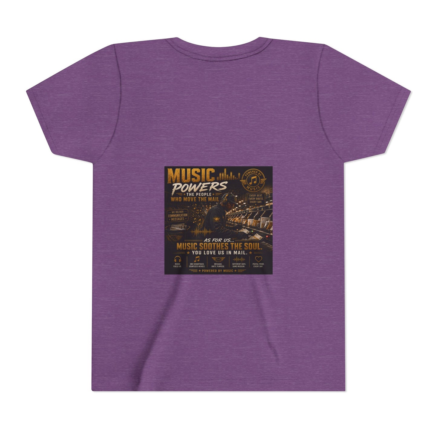Postal Music — Music Powers the People — Youth T-Shirt