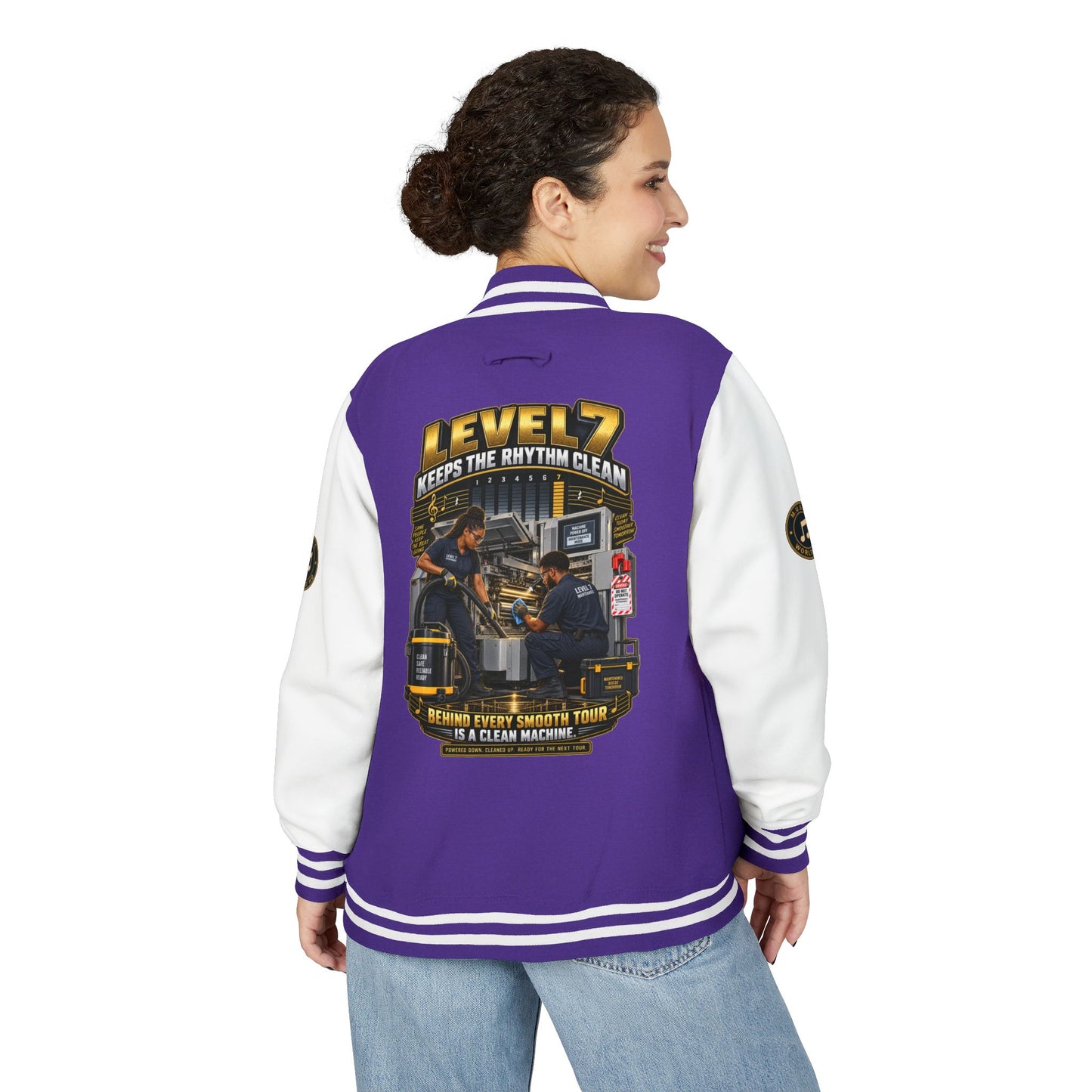Postal Music - Level 7 Keeps the Rhythm Clean - Heavyweight Letterman Jacket