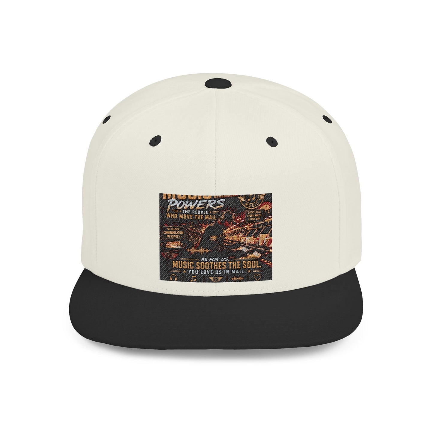Postal Music — Music Powers the People — Flat-Bill Snapback
