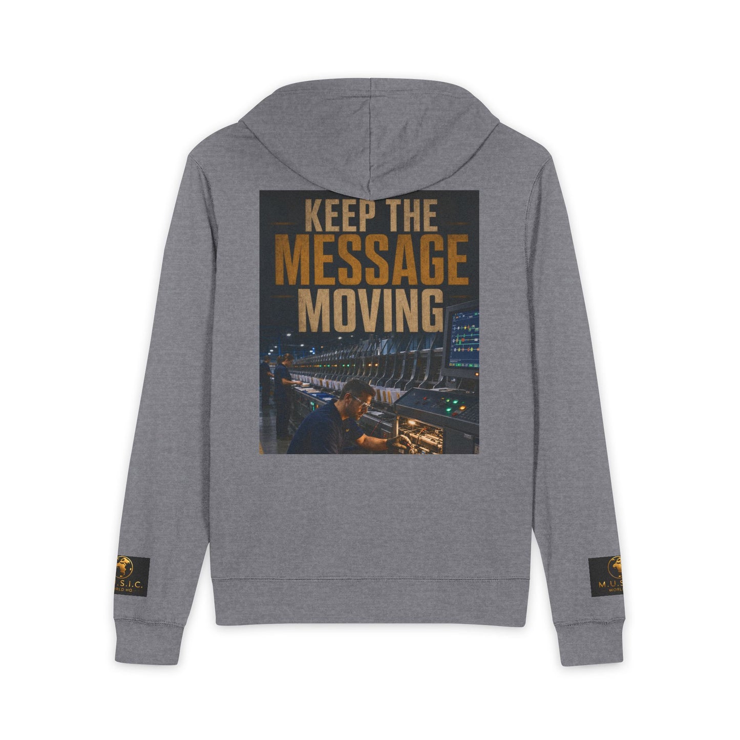 Postal Music — Keep the Message Moving — Full-Zip Hoodie