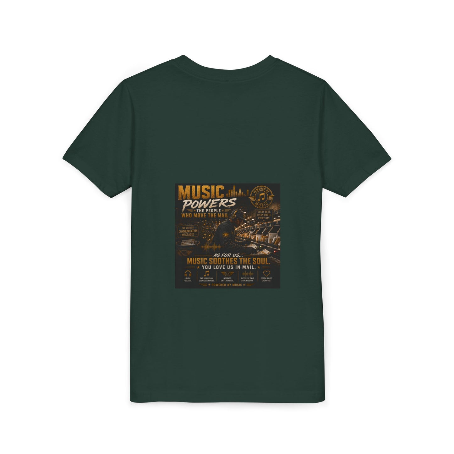 Postal Music — Music Powers the People — Youth T-Shirt