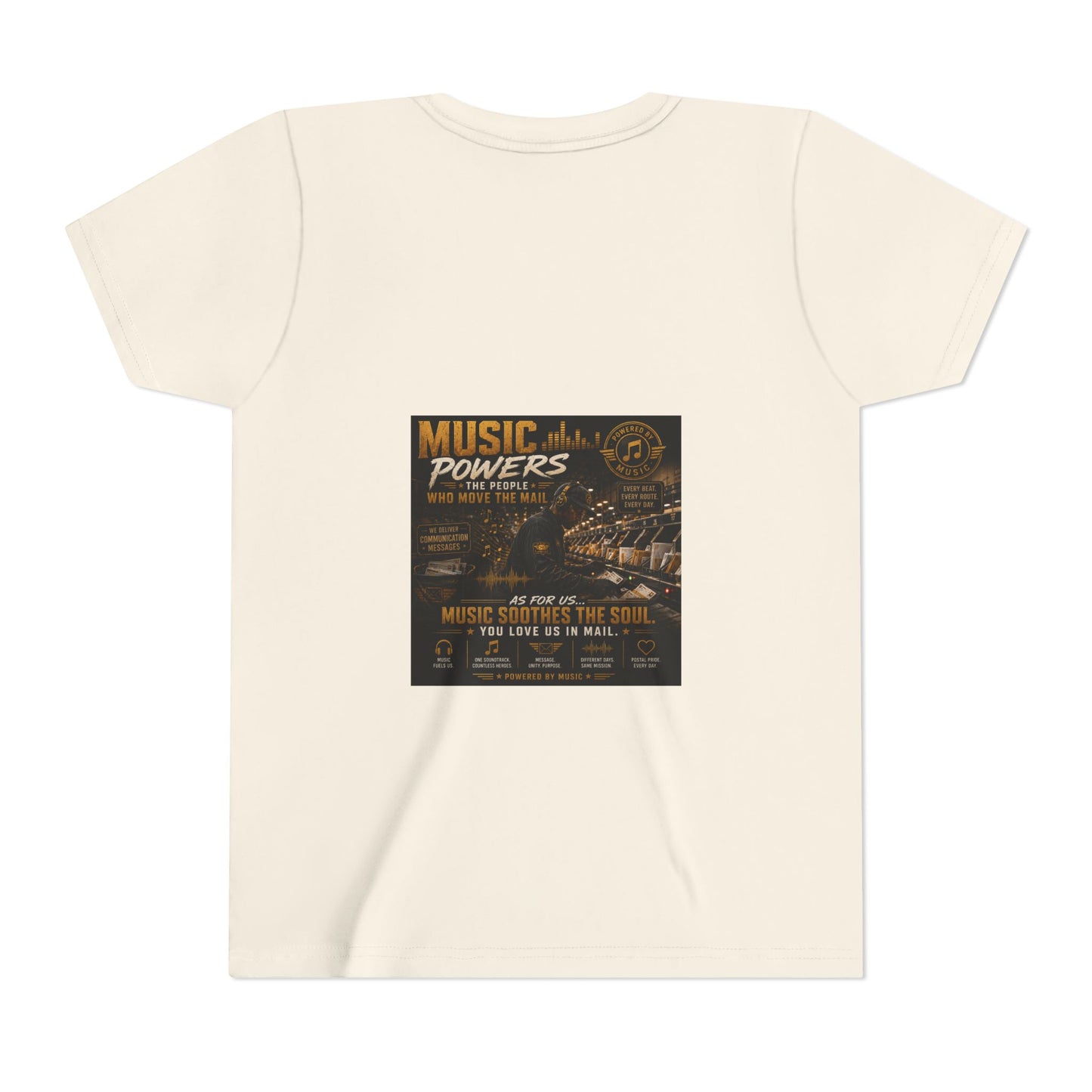 Postal Music — Music Powers the People — Youth T-Shirt