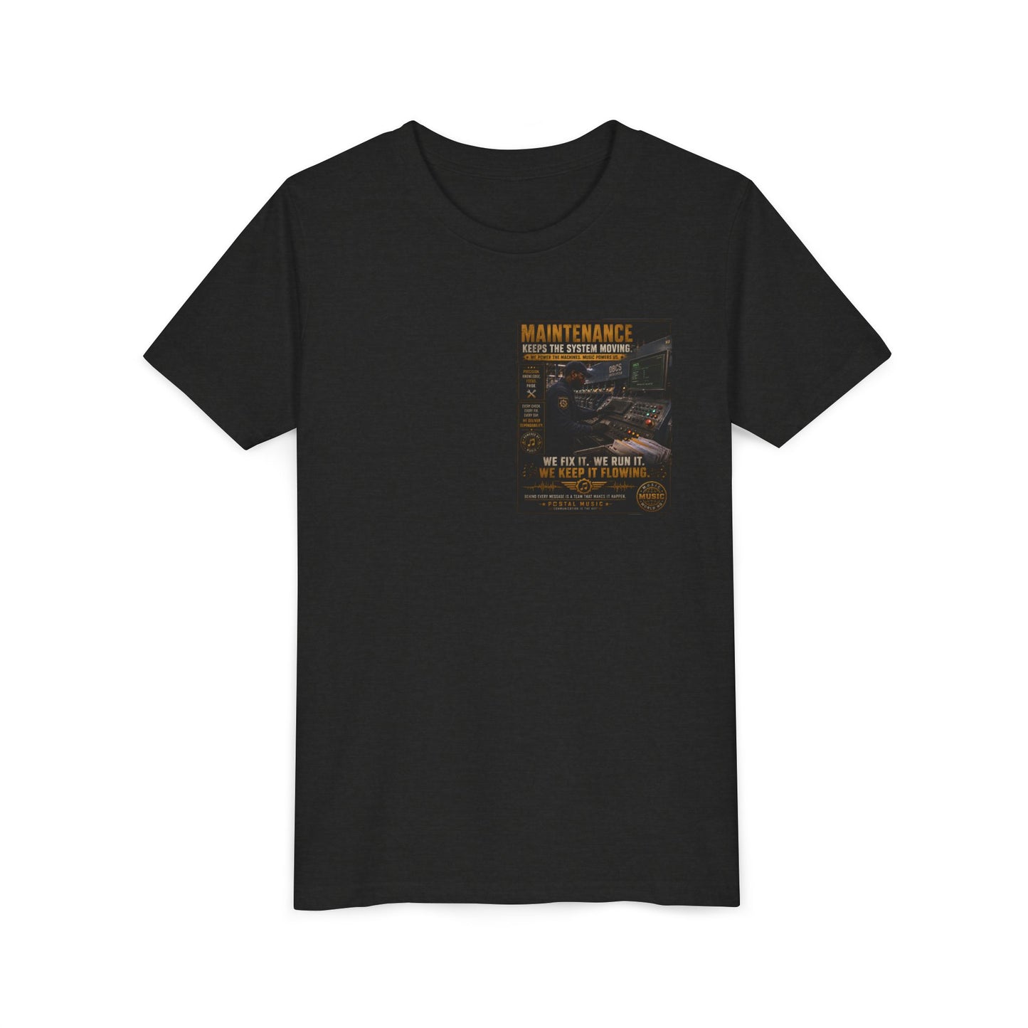 Postal Music — Maintenance Keeps the System Moving — Youth T-Shirt