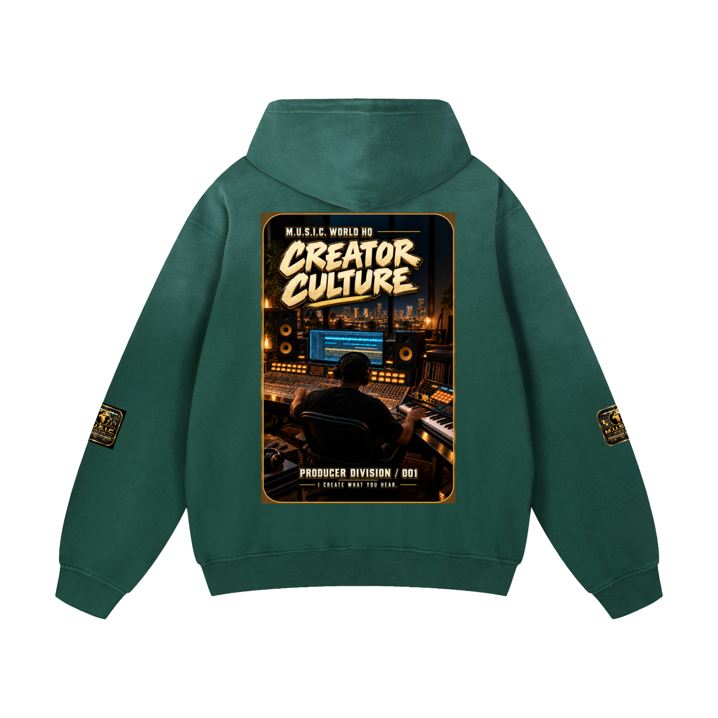 M.U.S.I.C. World HQ Creator Culture – Producer Division 001 Heavyweight Sunfade Hoodie