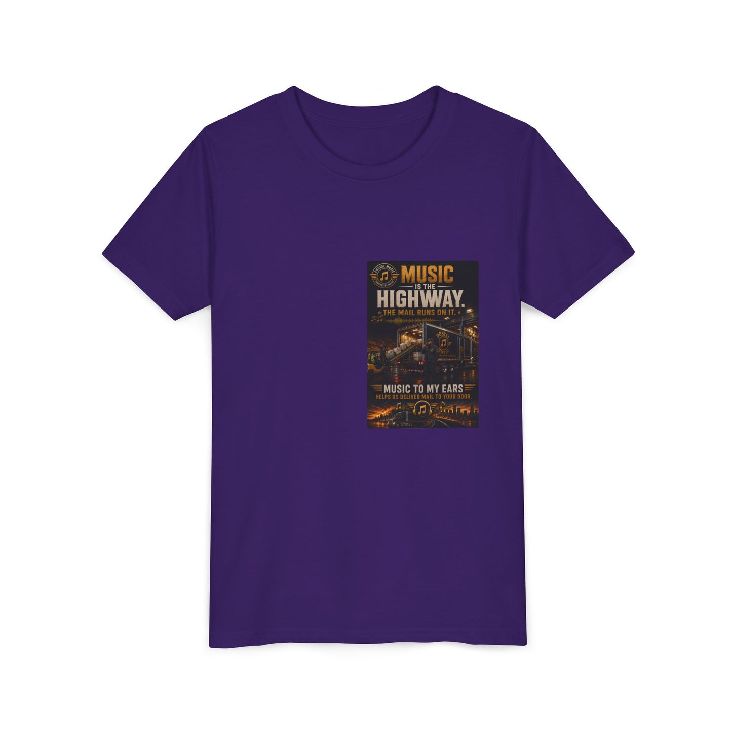 Postal Music — Music Is the Highway — Youth T-Shirt