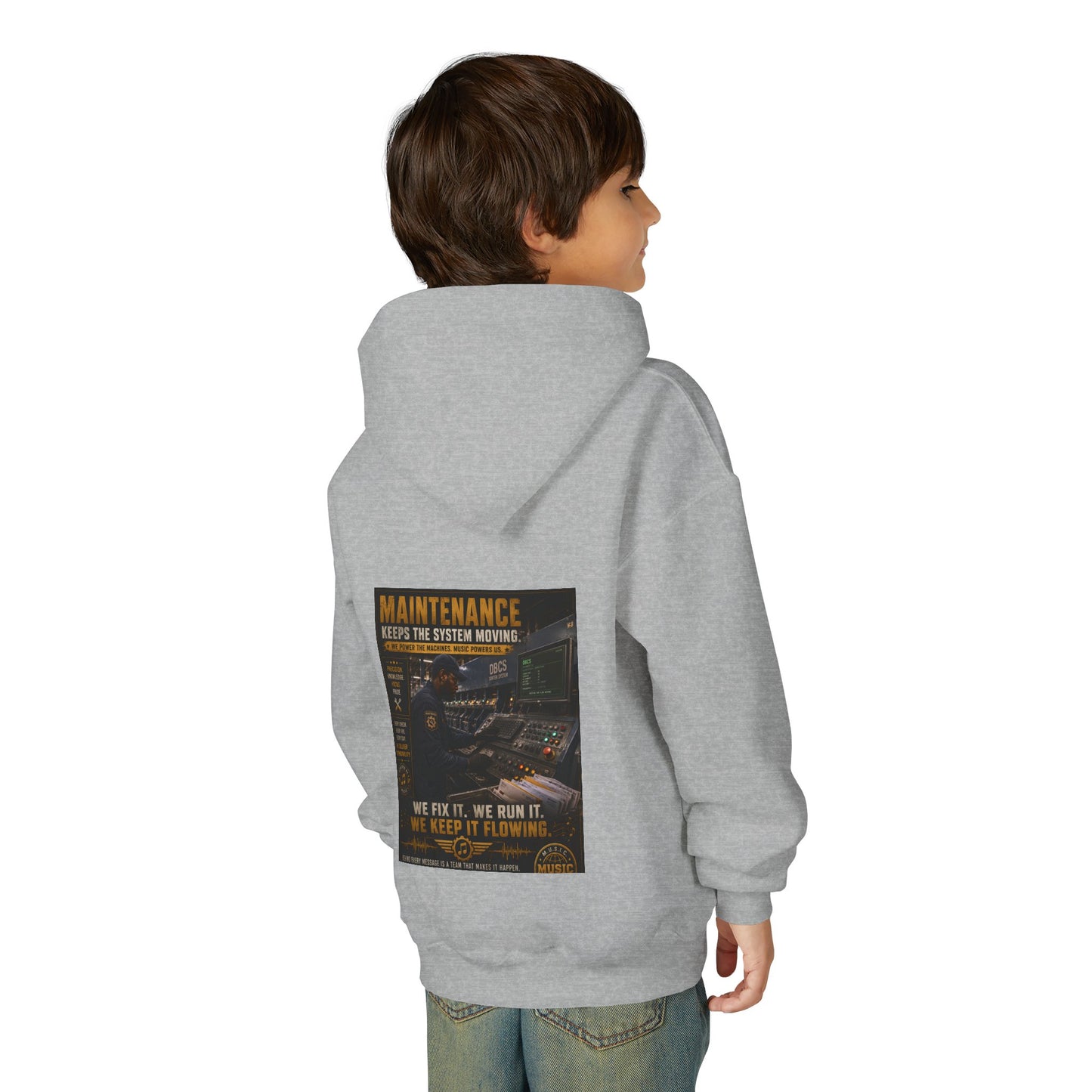 Postal Music — Maintenance Keeps the System Moving — Youth Hoodie