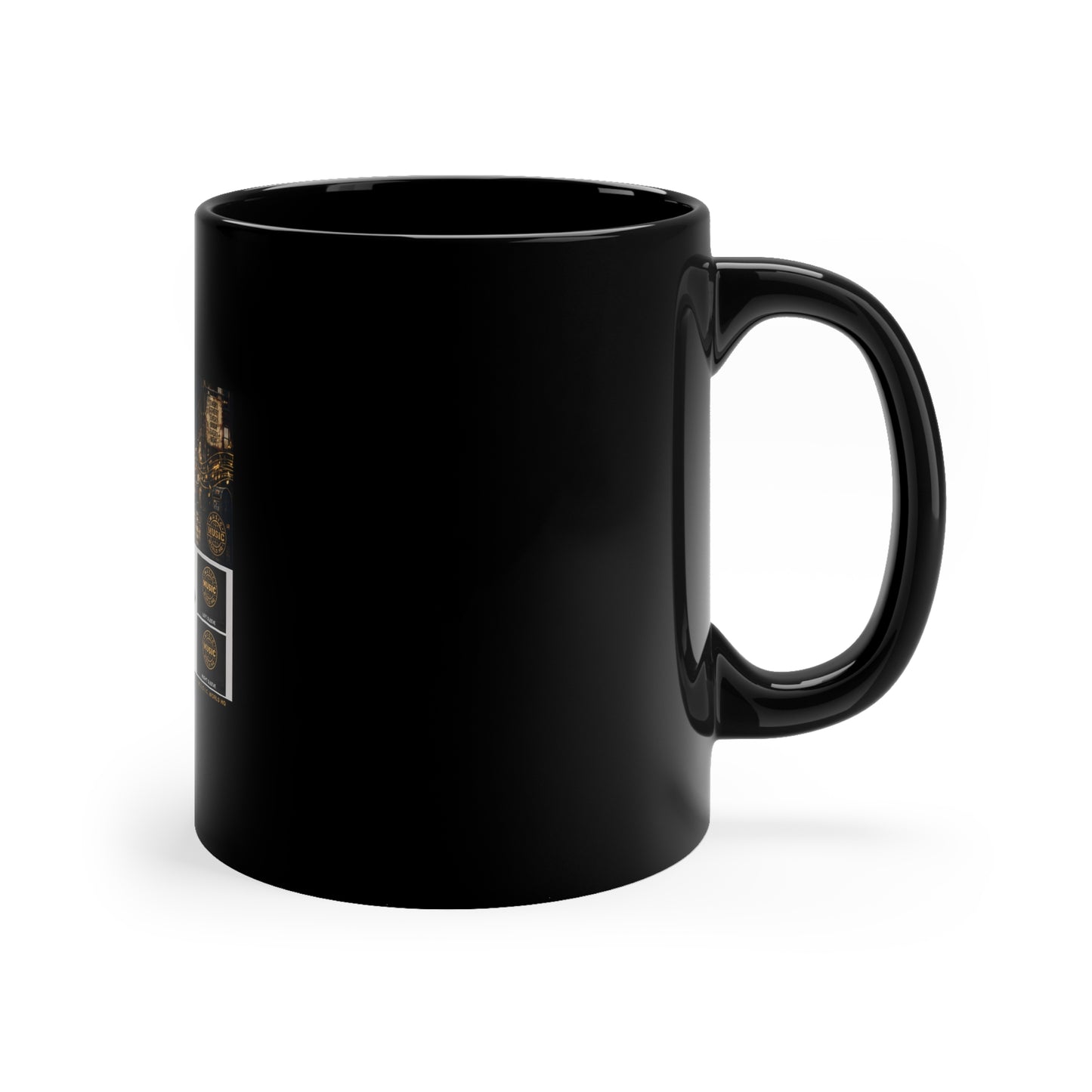 Postal Music — Deliver the Sound — Black Coffee Mug 11oz