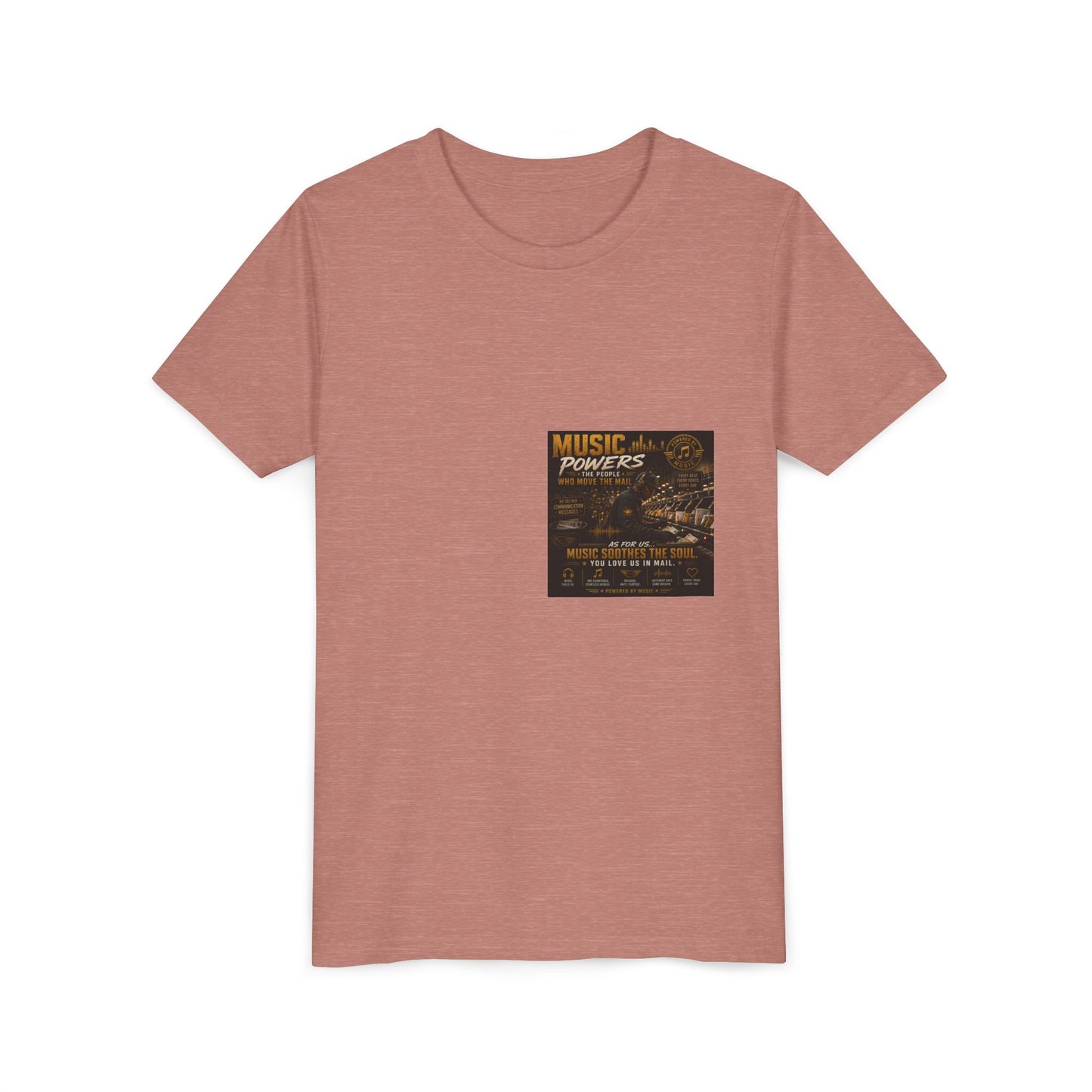 Postal Music — Music Powers the People — Youth T-Shirt
