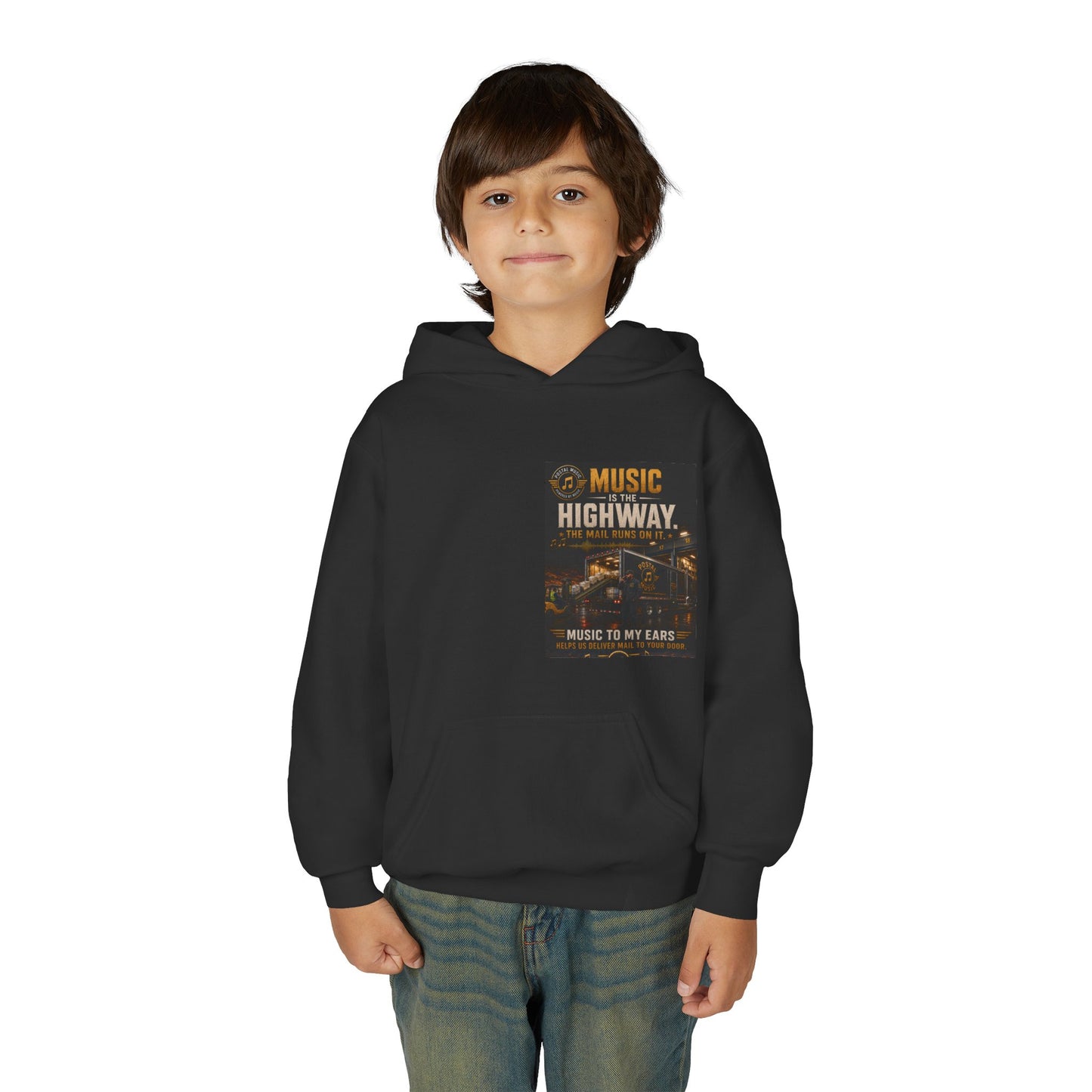 Postal Music — Music Is the Highway — Youth Hoodie