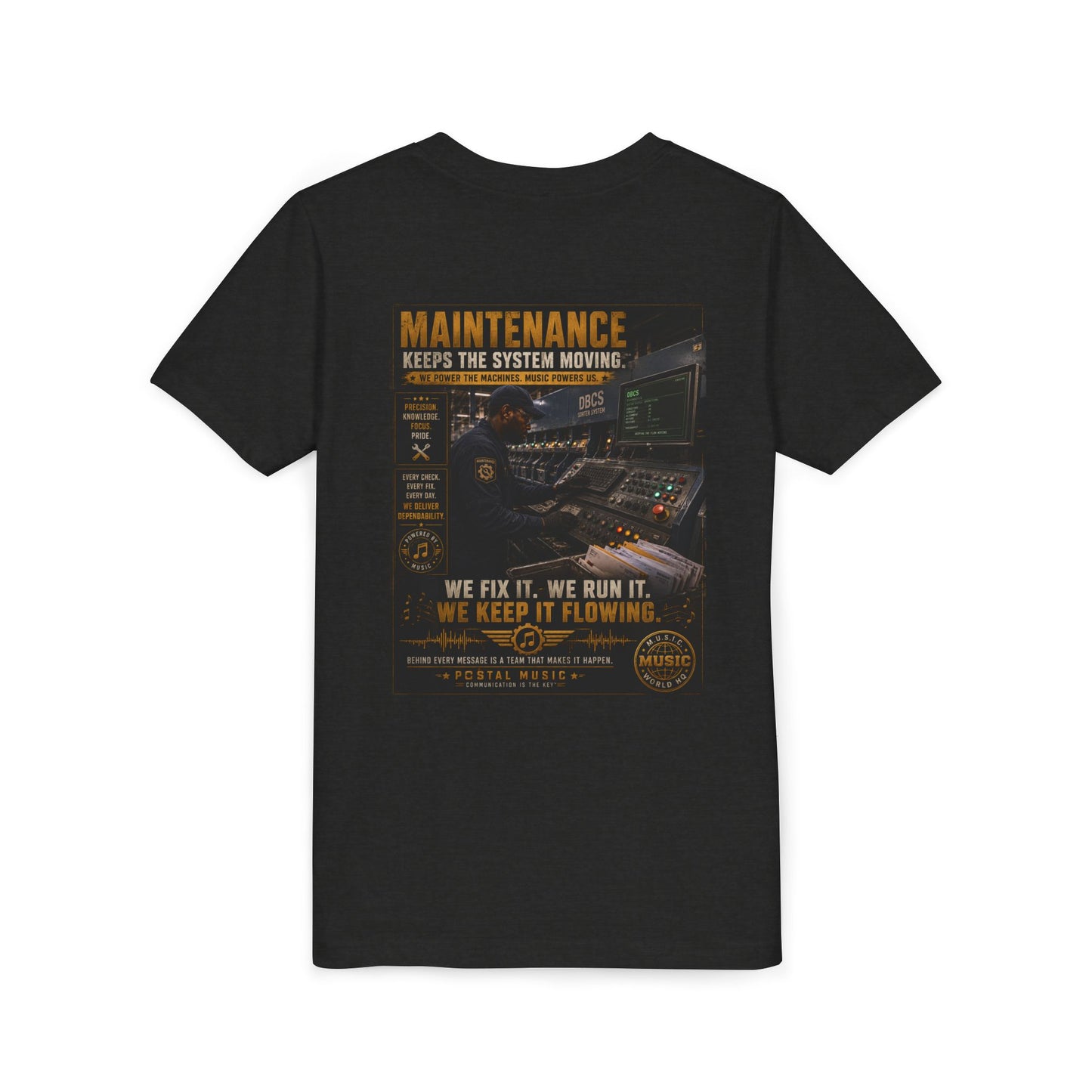 Postal Music — Maintenance Keeps the System Moving — Youth T-Shirt