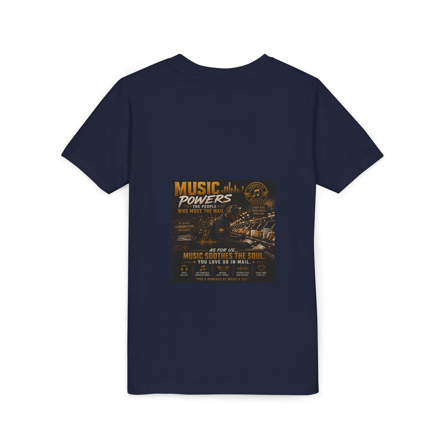 Postal Music — Music Powers the People — Youth T-Shirt