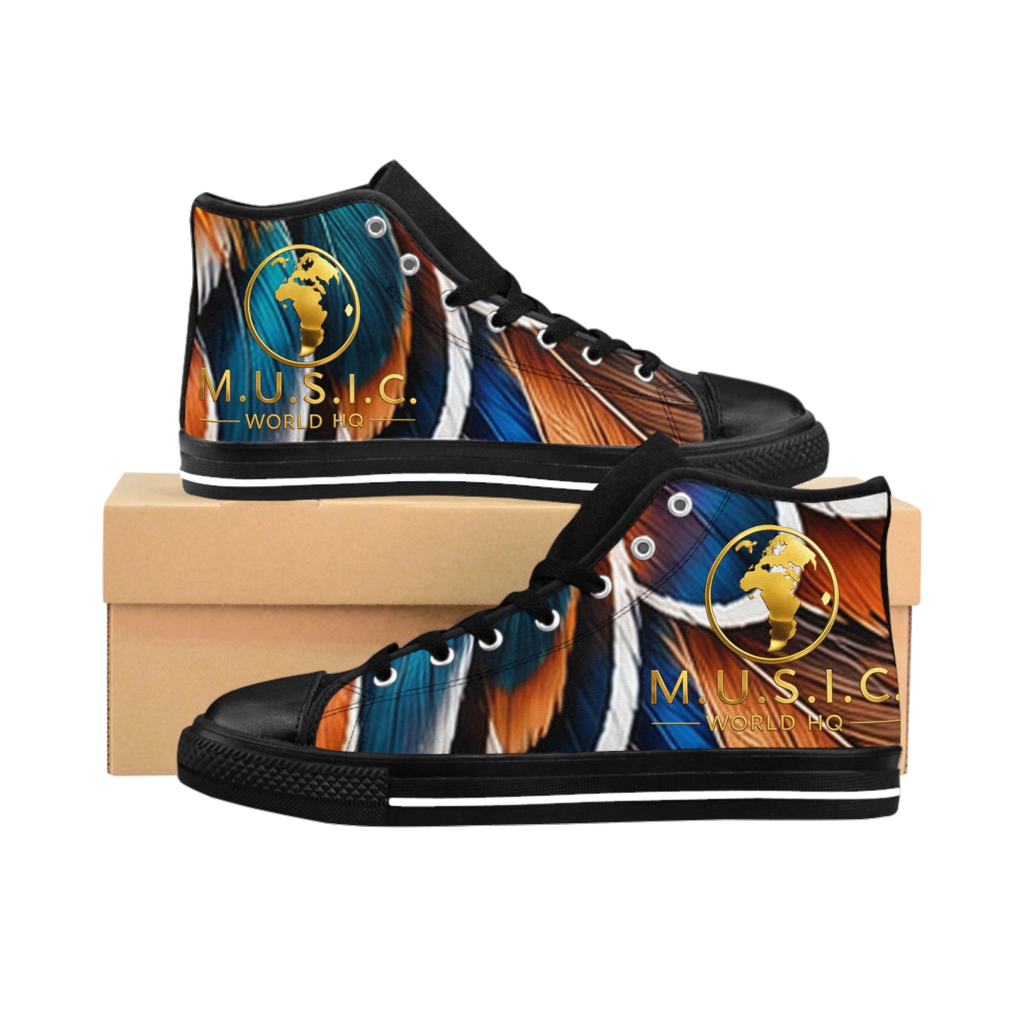 Wild by Design™ — Mandarin Duck Print High-Top Sneakers | Feathered Royalty